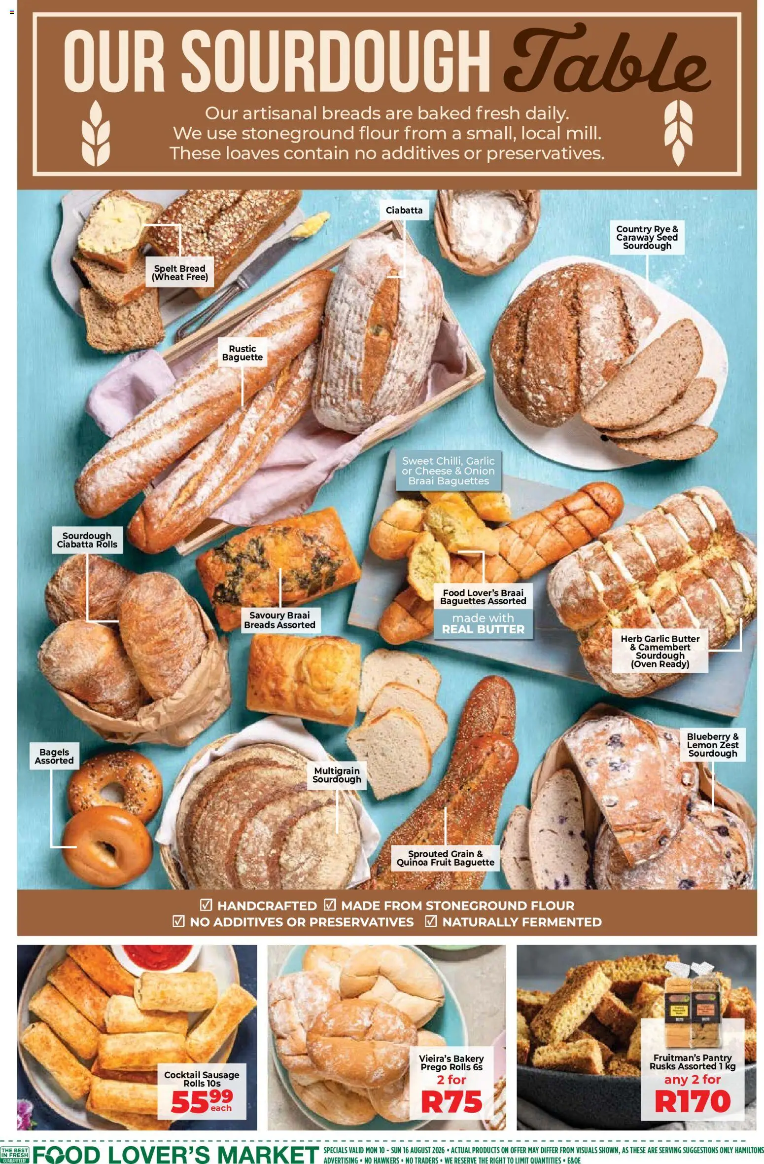 New Food Lover's Market catalogue – valid from 10/08/2026 | Page: 3 | Products: Butter, Baguette, Fruit, Lemon