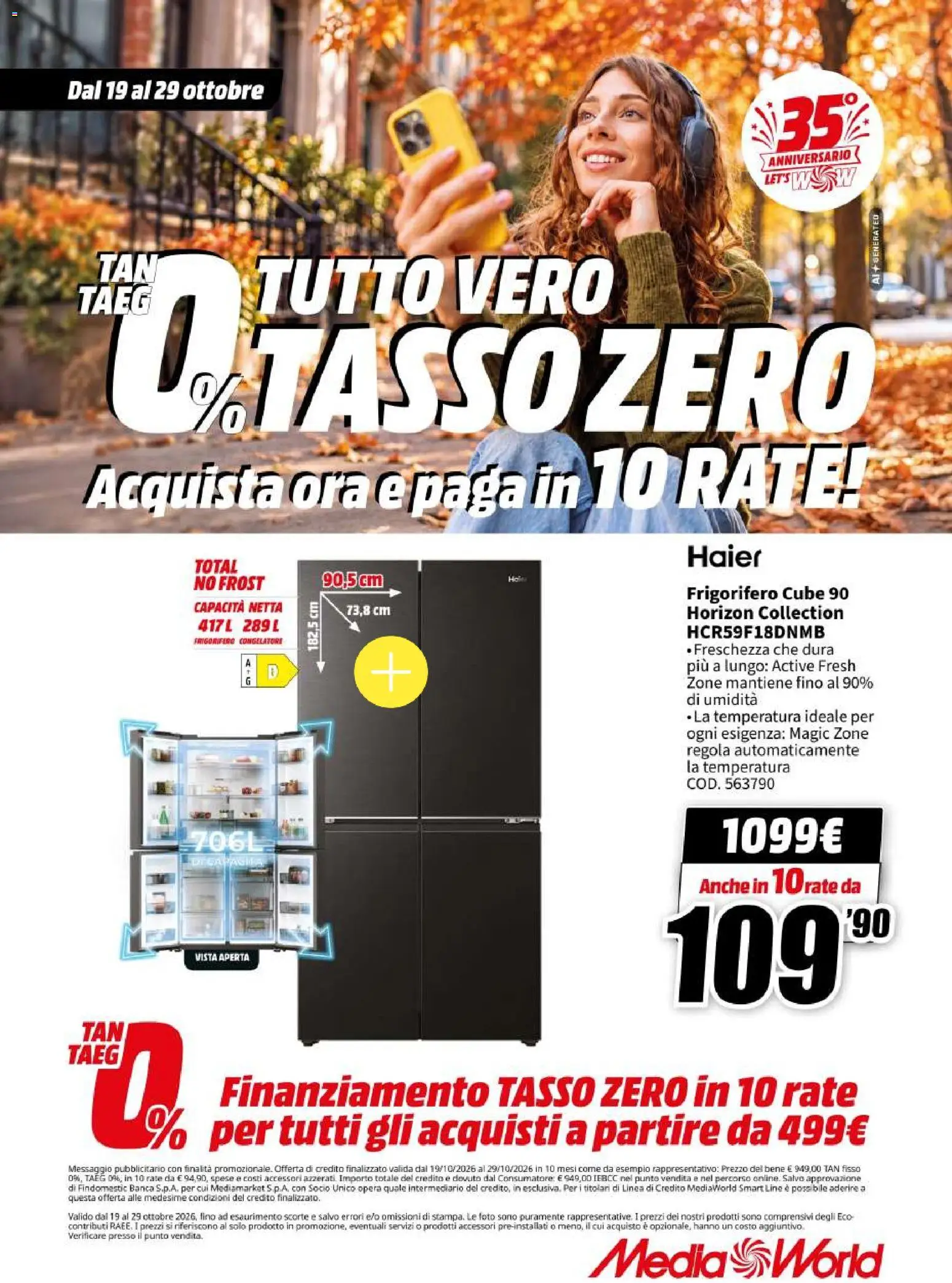 Volantino Media World del 19/10/2026 | Pagina: 52 | Prodotti: Frigorifero, Congelatore
