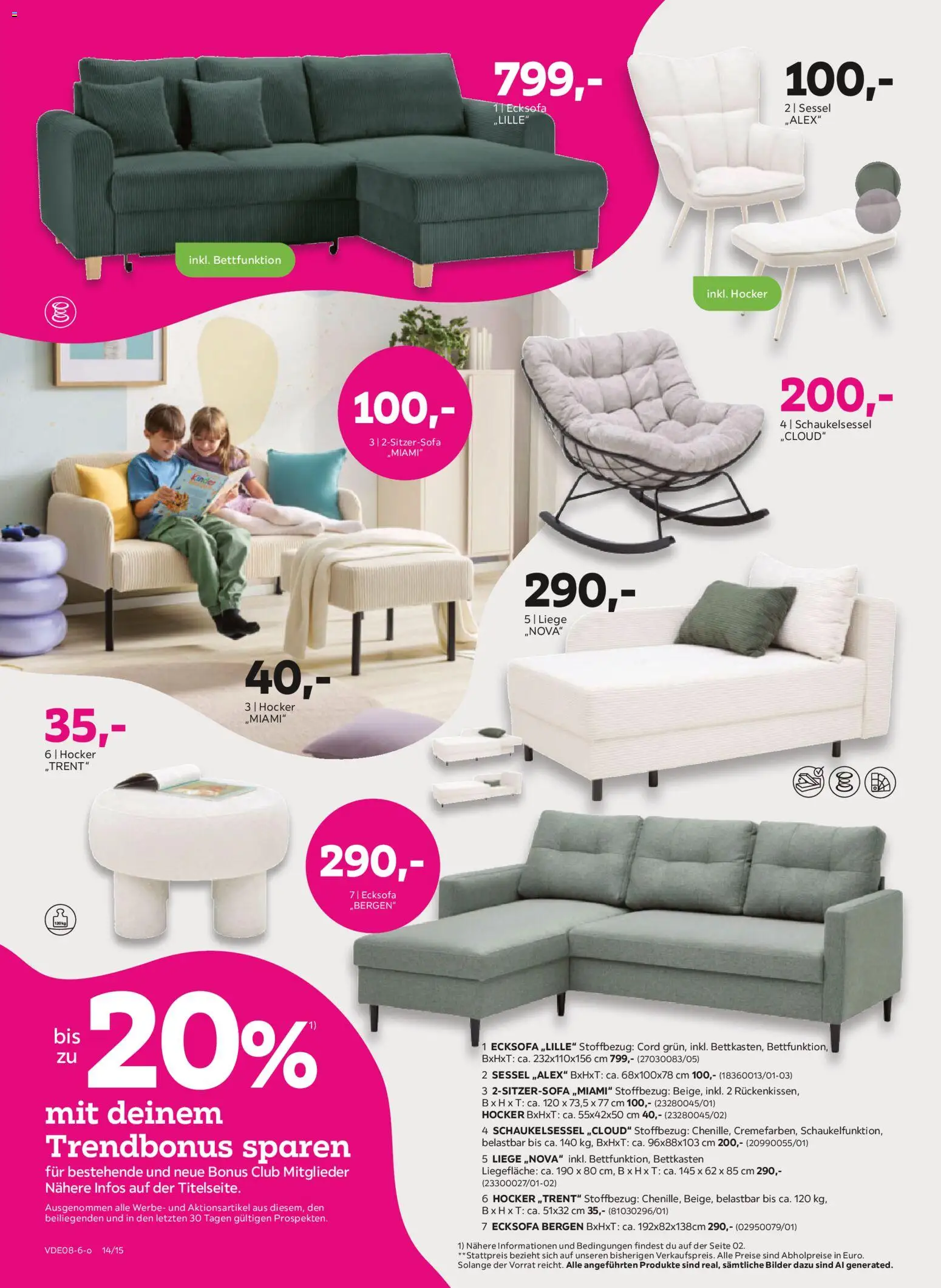 Mömax Aktueller Prospekt – gültig ab 16.08.2026 | Seite: 14 | Produkte: Hocker, Ecksofa, Liege, Bilder