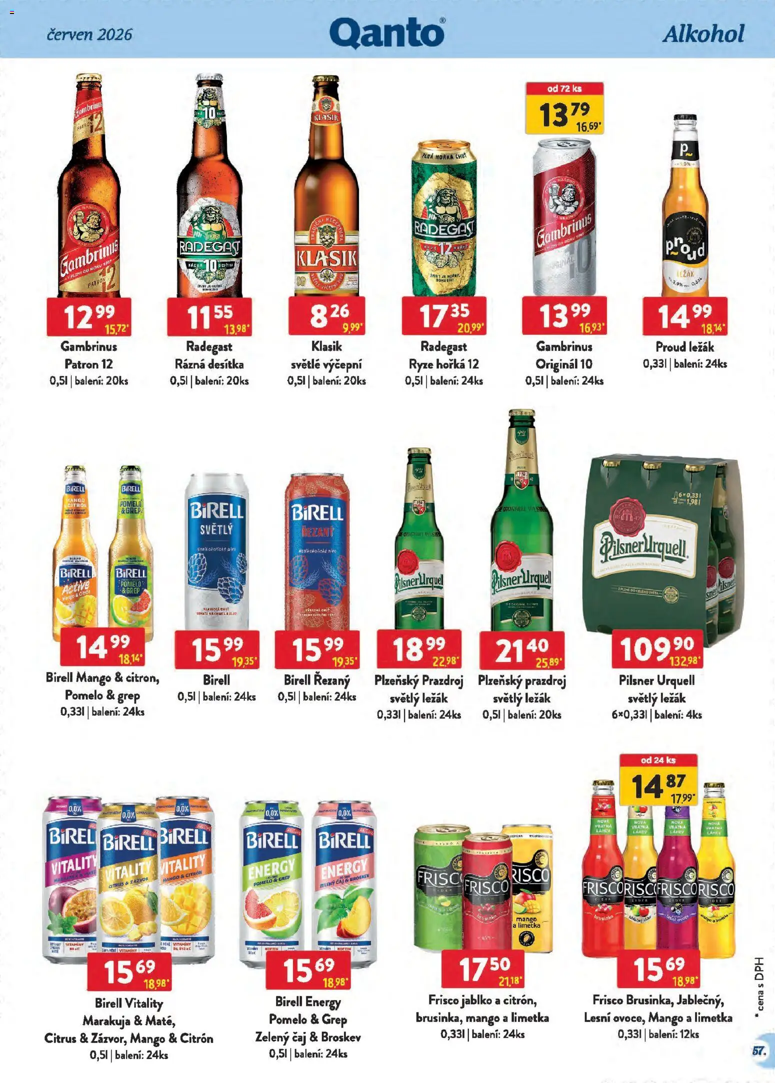 Astur & Qanto leták - Velkoobchod 06/2026 od 01.06.2026 | Strana: 57 | Produkty: Zelený čaj, Pilsner, Pilsner Urquell, Láhev