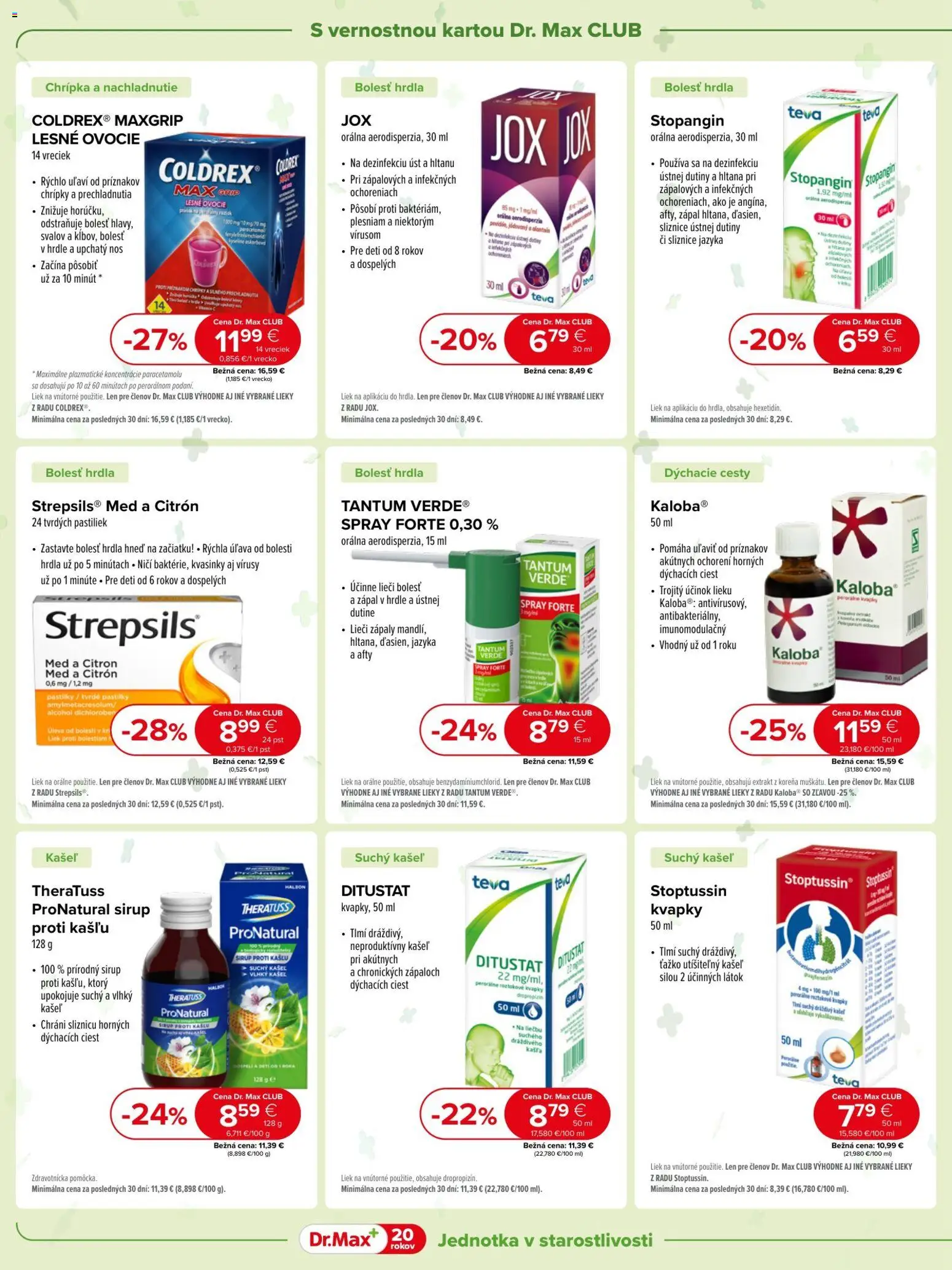 Nové Dr. Max akcie – leták je platný od 01.10.2026 | Strana: 4 | Produkty: Sirup, Med, Kábel, Ovocie