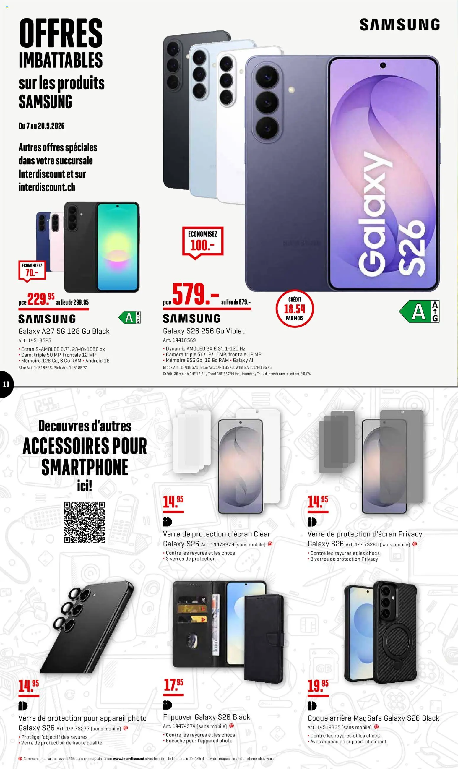Interdiscount aktionen Offres – gültig ab 07.09.2026 | Seite: 10 | Produkte: Smartphone, Samsung