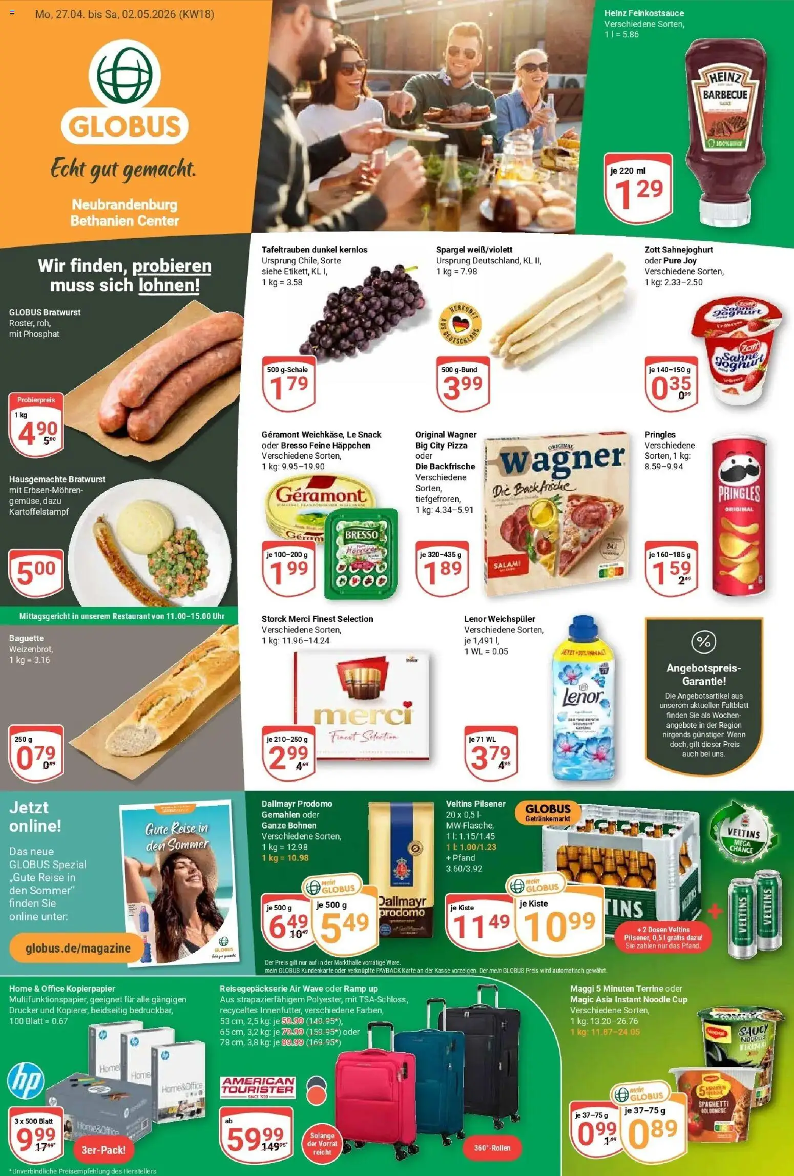 Globus Prospekt Neubrandenburg	 – gültig ab 27.04.2026 | Seite: 3 | Produkte: Maggi, Bresso, Pizza, Maggi 5 minuten terrine