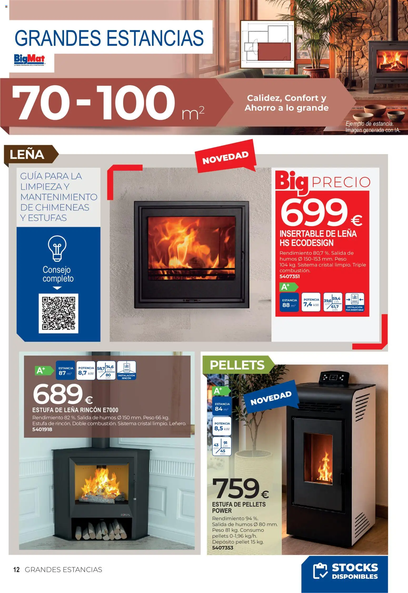 BigMat Calefacción │ válido desde el 05/10/2026 | Página: 12 | Productos: Estufa de leña, Peso, Leña