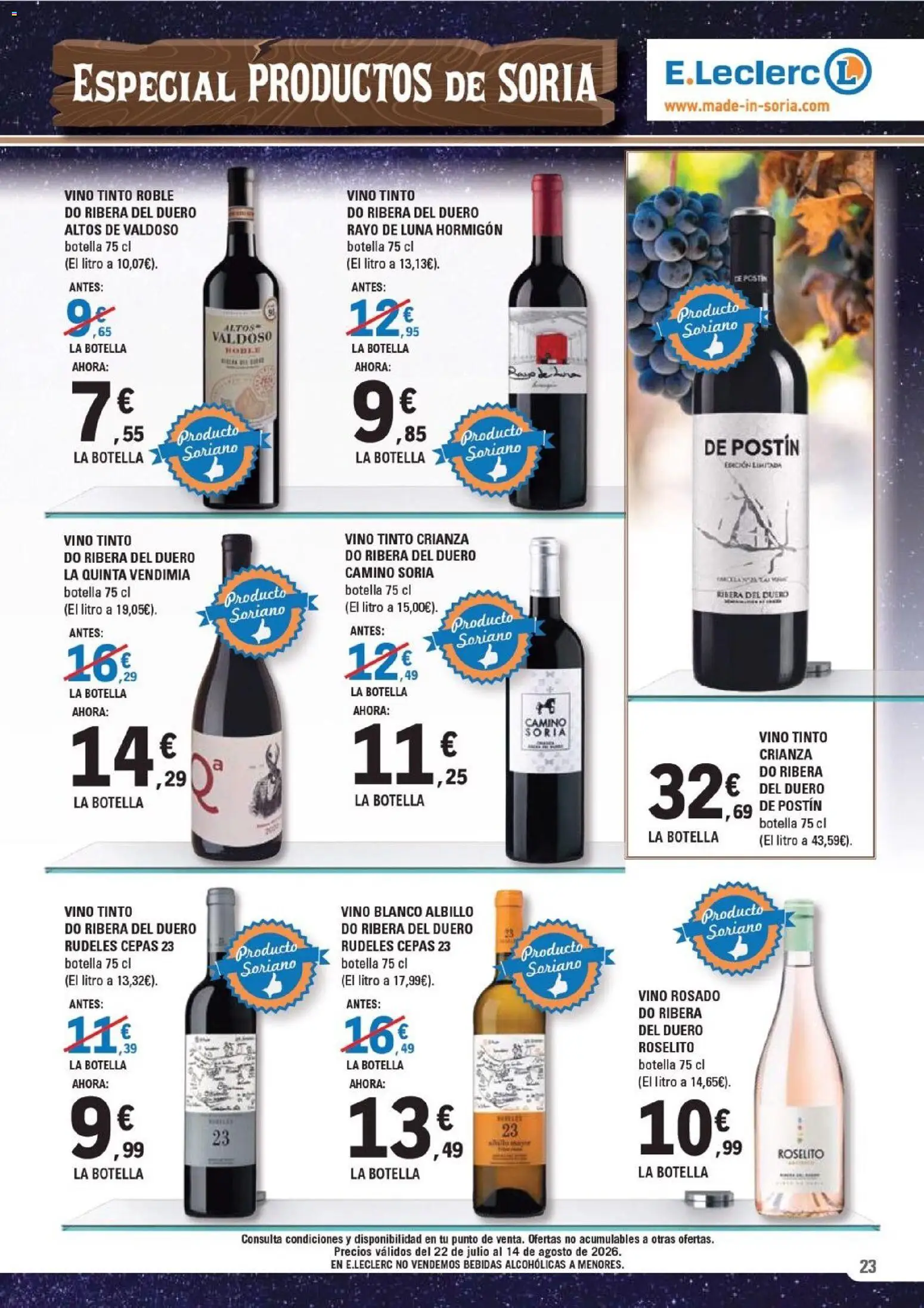 E.Leclerc Soria │ válido desde el 22/07/2026 | Página: 23 | Productos: Vino rosado, Vino