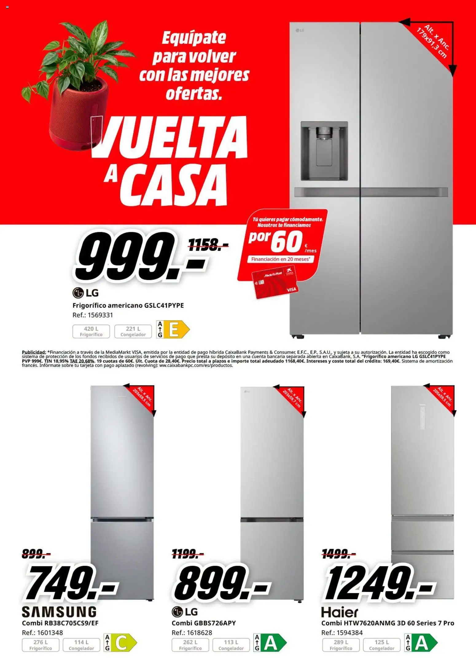 Media Markt Vuelta al Cole │ válido desde el 26/08/2026 | Página: 5 | Productos: Té, Congelador, Combi