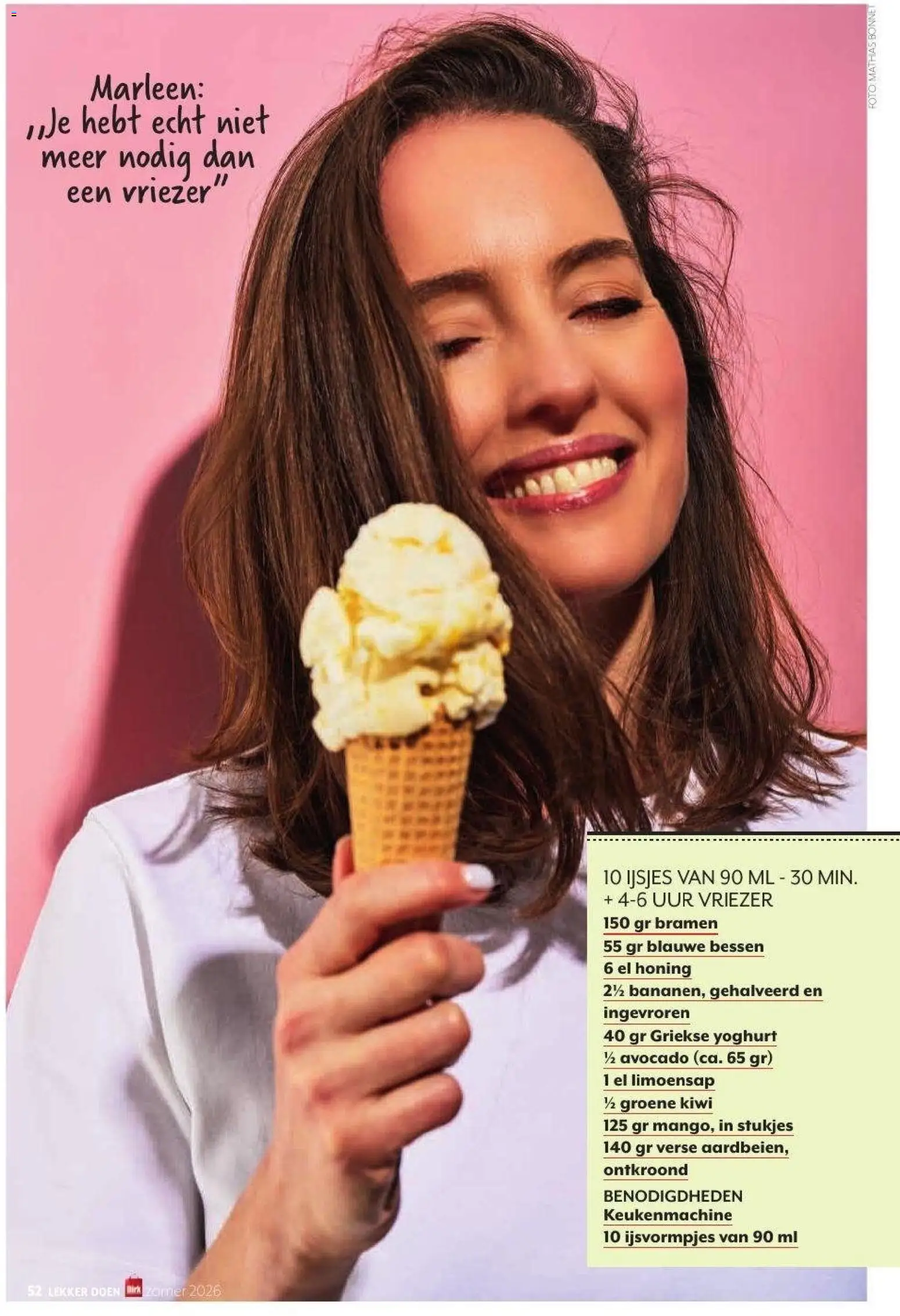 {H1} | Pagina: 52 | Producten: Avocado, Honing, Vriezer, Limoensap