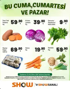 23 Ekim 2026 tarihinden itibaren geçerli olan Show Market kataloğu önizlemesi | Sayfa: 6 | Ürünler: Havuç, Patates, Kereviz, Nane