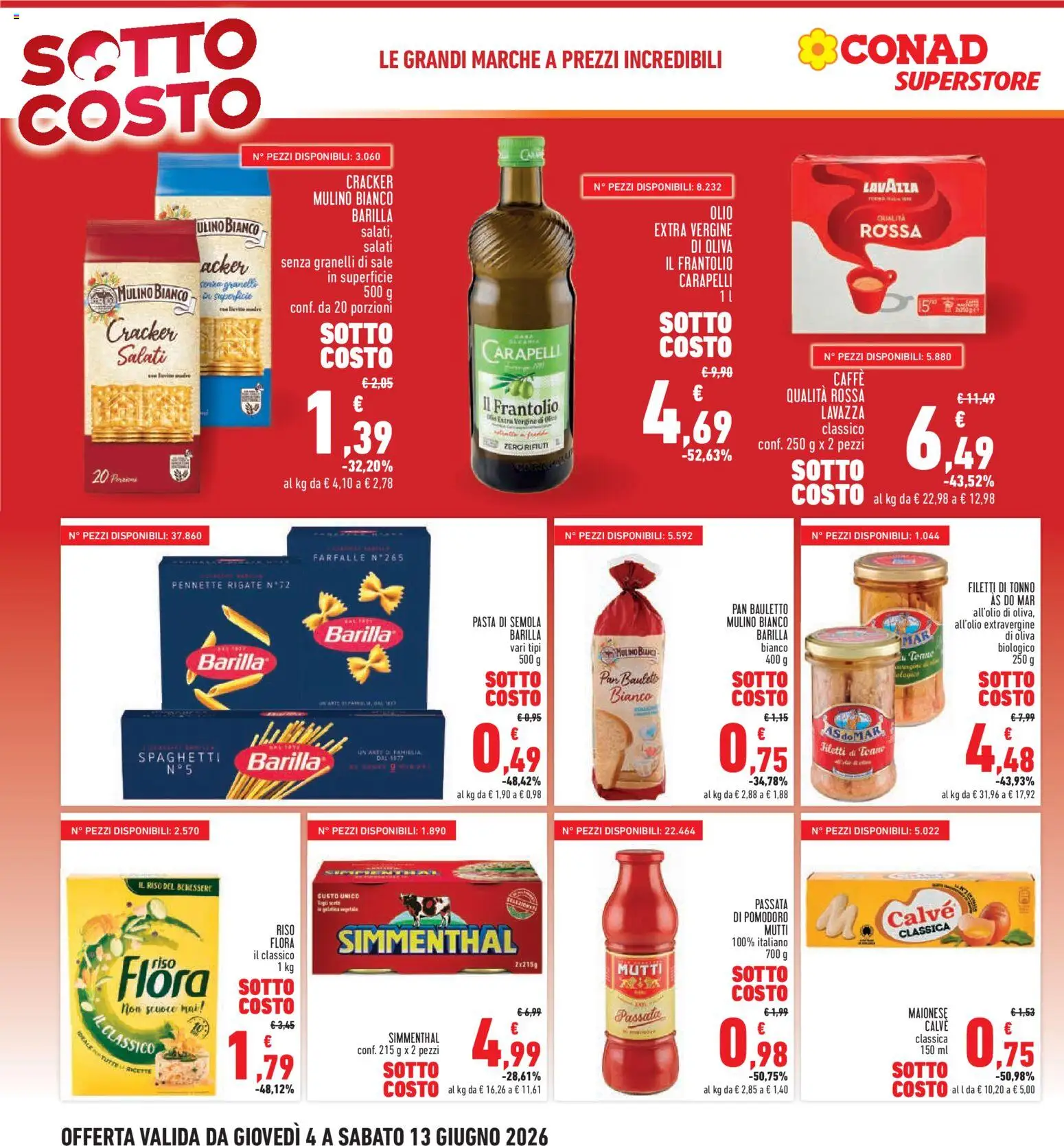 Volantino Conad del 04.06.2026 | Pagina: 4 | Prodotti: Pomodoro, Crackers, Passata di pomodoro, Pennette