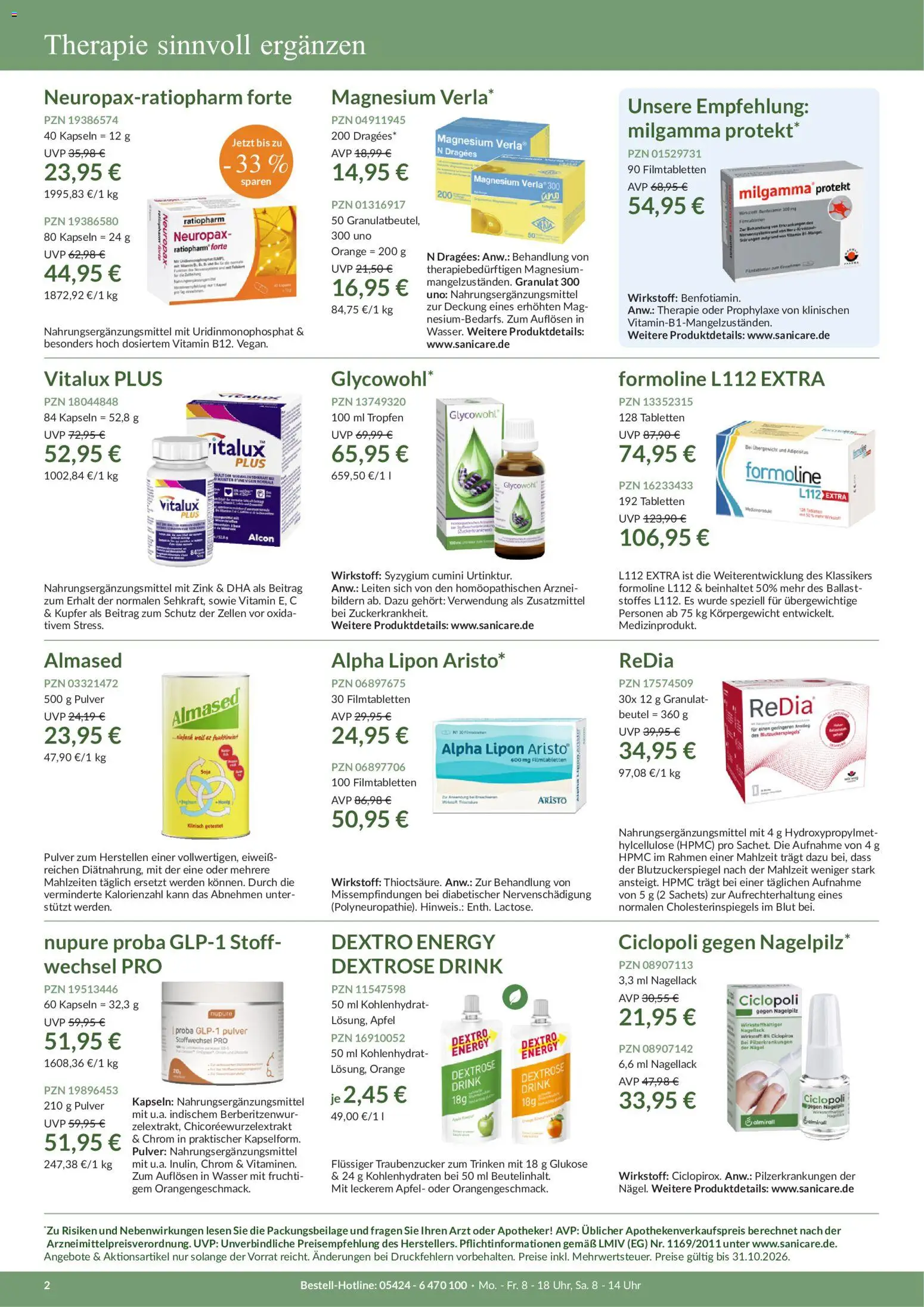 Diabetes Flyer Herbst 2026 – gültig ab 23.09.2026 | Seite: 2 | Produkte: Energy, Äpfel, Wasser, Uhr