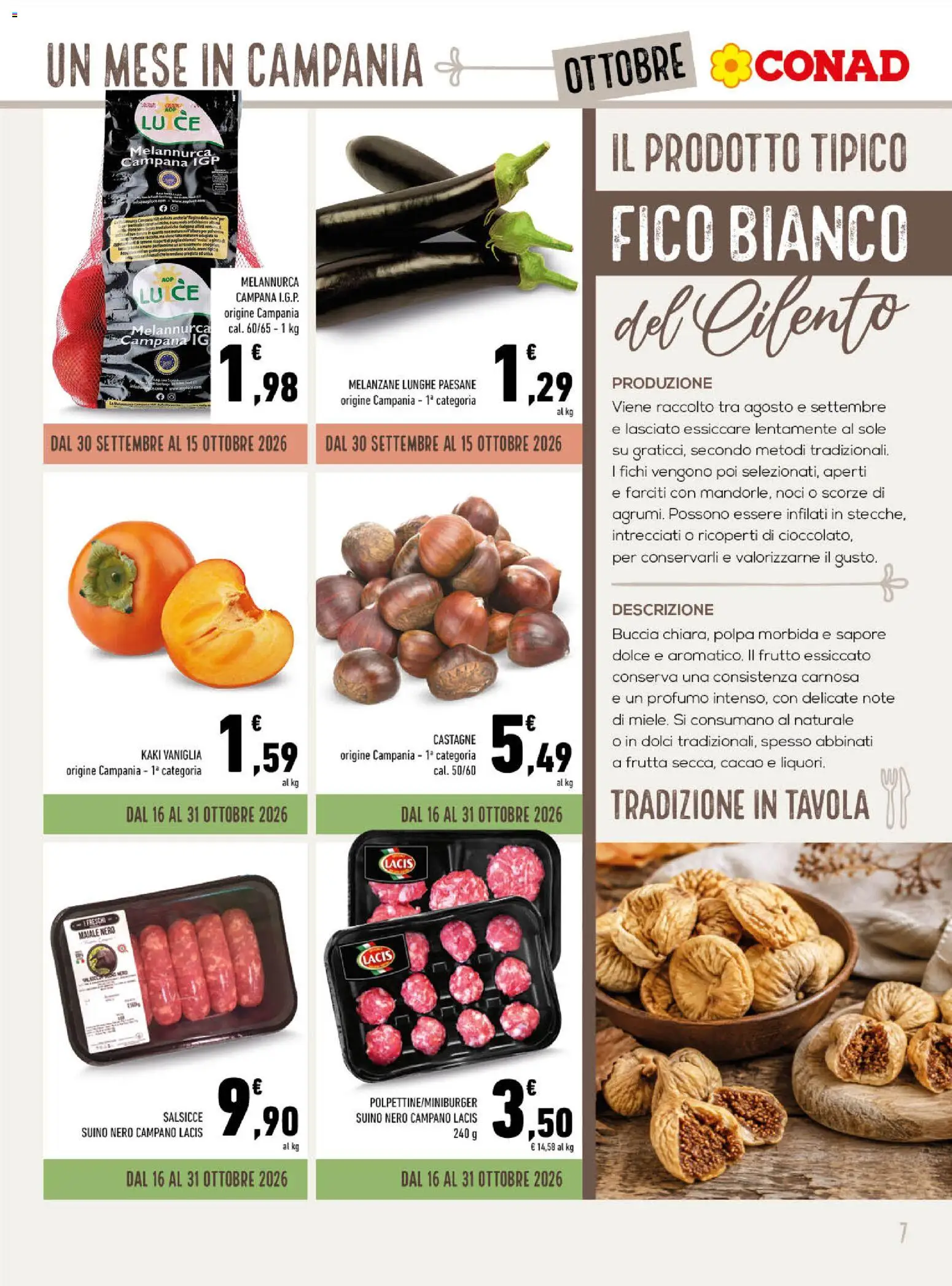 Volantino Conad del 30/09/2026 | Pagina: 7 | Prodotti: Maiale, Suino, Melanzane, Profumo