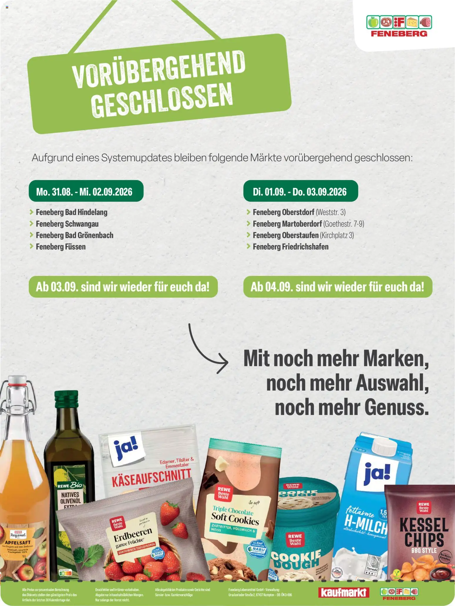 Feneberg Angebote – gültig ab 31.08.2026 | Seite: 4 | Produkte: Apfelsaft, Kartoffeln, Gerichte, Erdbeeren