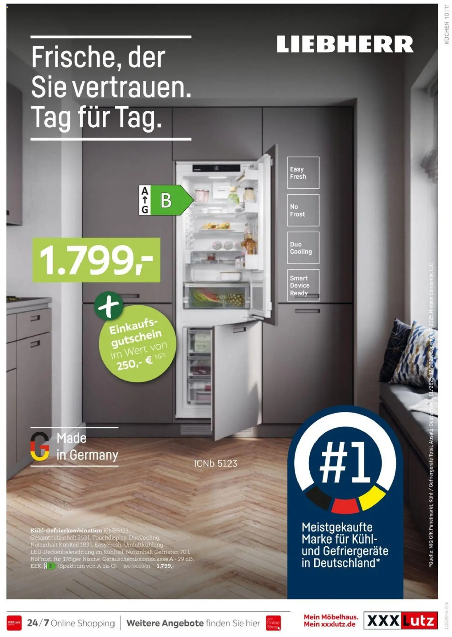 XXXLutz Nr. 1 bei Küchen – gültig ab 05.09.2026 | Seite: 11 | Produkte: Liebherr, Kühlgefrierkombination, Kuchen