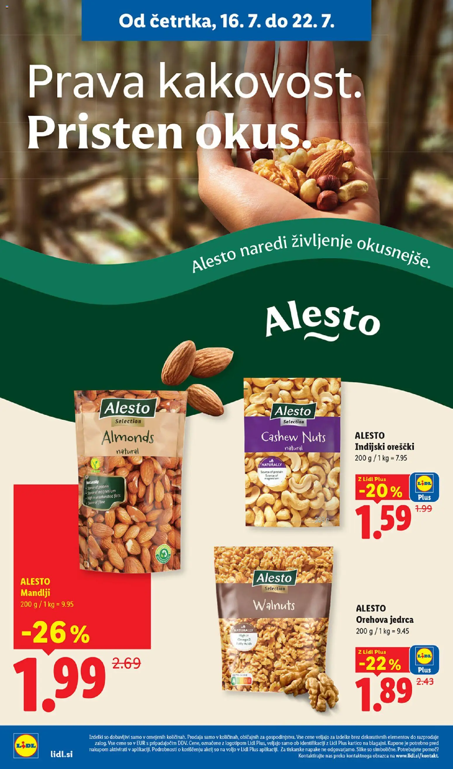 Novi Lidl katalog ponudbe – veljaven od 16.07.2026 | Stran: 8 | Izdelki: Mandlji, Indijski oreščki, Orescki