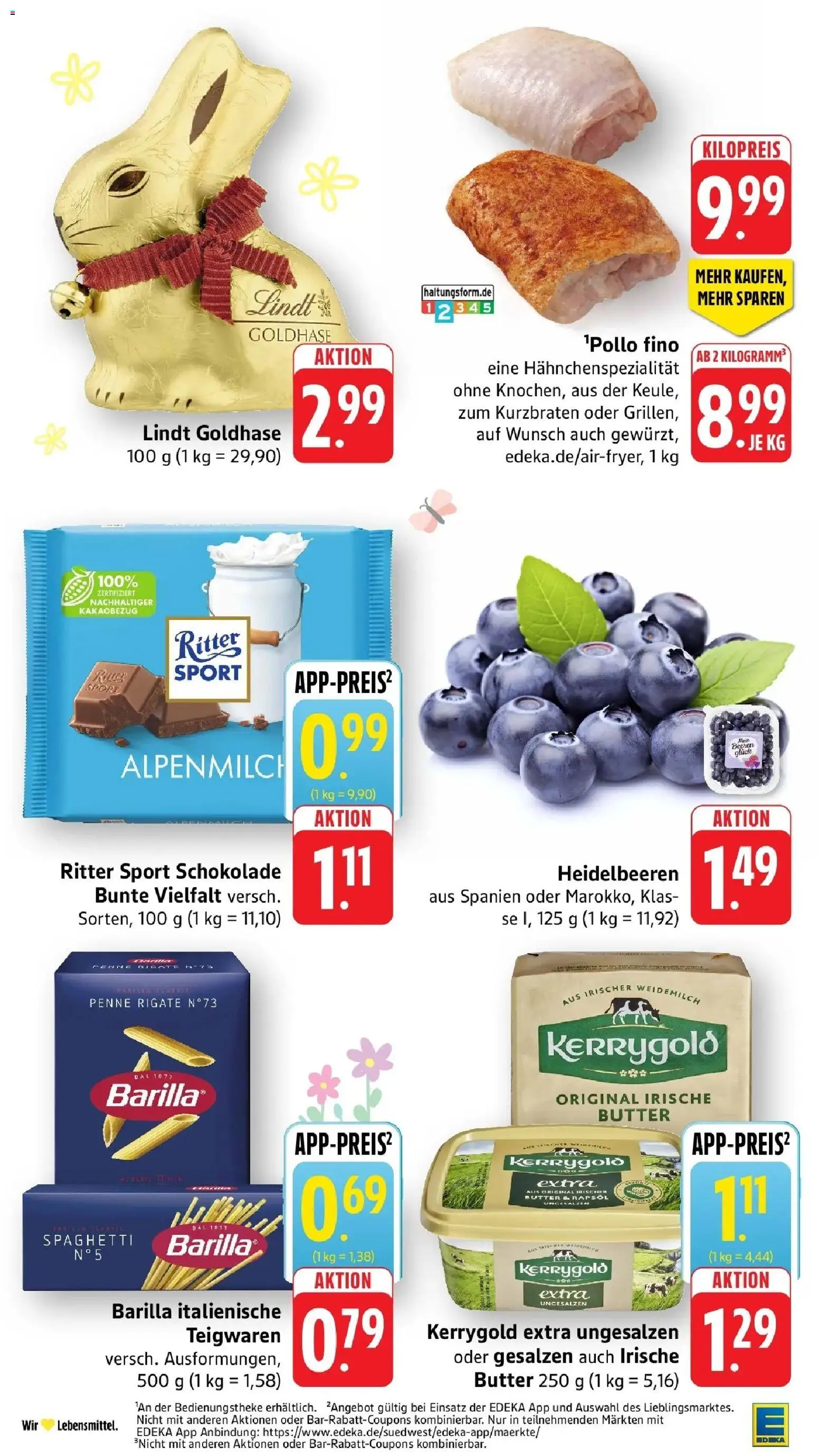 Edeka prospekt Bitburg	 – gültig ab 23.03.2026 | Seite: 2 | Produkte: Schokolade, Rapsöl, Ritter sport, Heidelbeeren