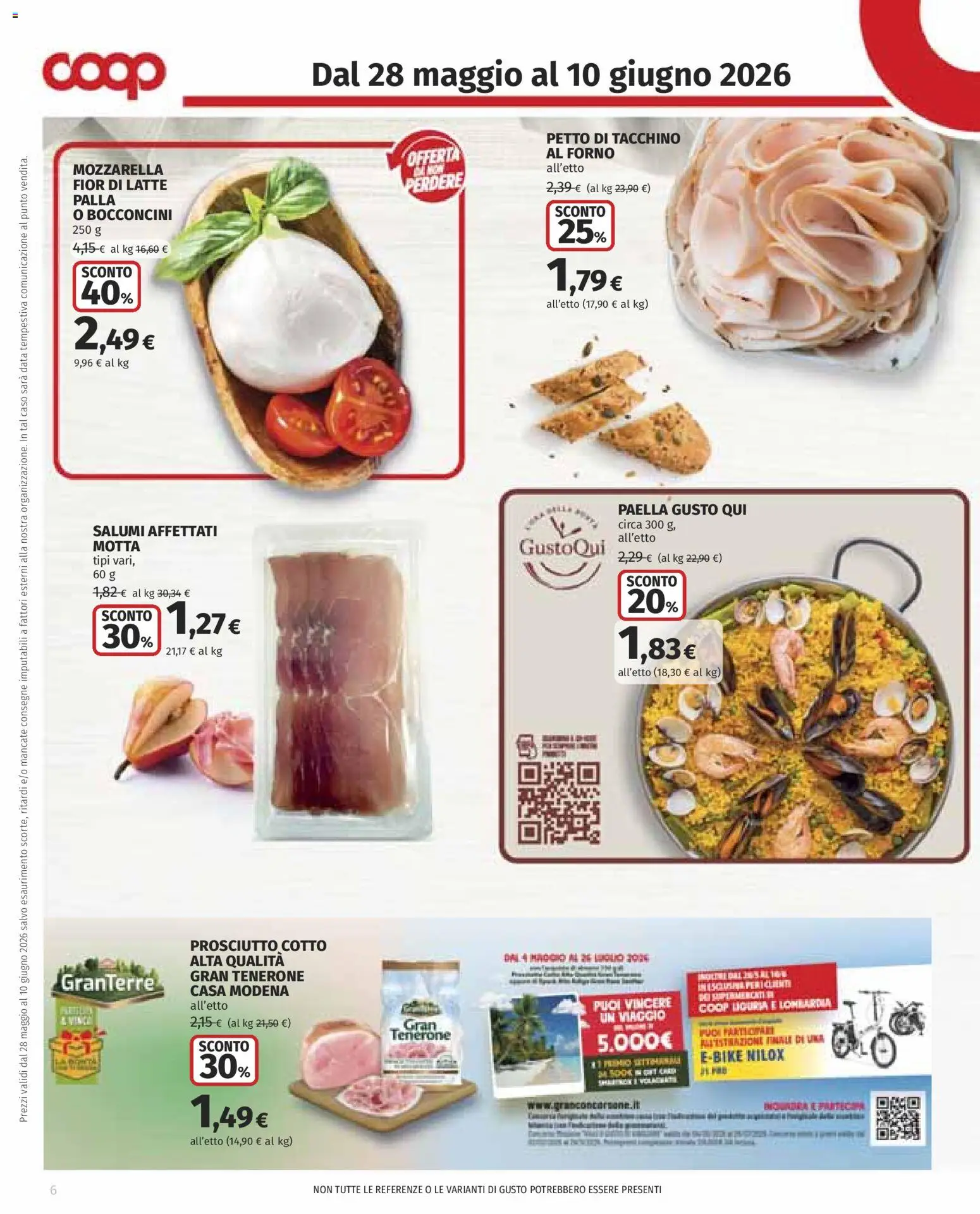 Volantino COOP del 28.05.2026 | Pagina: 6 | Prodotti: Prosciutto Cotto, Tacchino, Prosciutto, Data