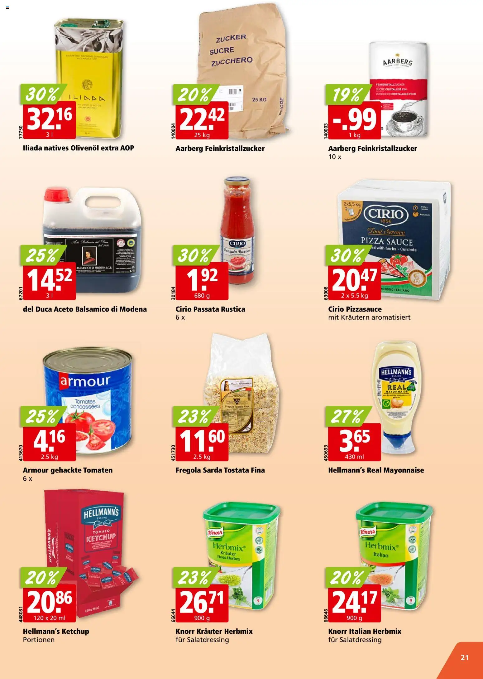 Aligro aktionen Schlieren, Gossau SG, Frauenfeld, Rapperswil-Jona, Sargans, Bern – gültig ab 03.08.2026 | Seite: 21 | Produkte: Balsamico, Ketchup, Mayonnaise, Zucker