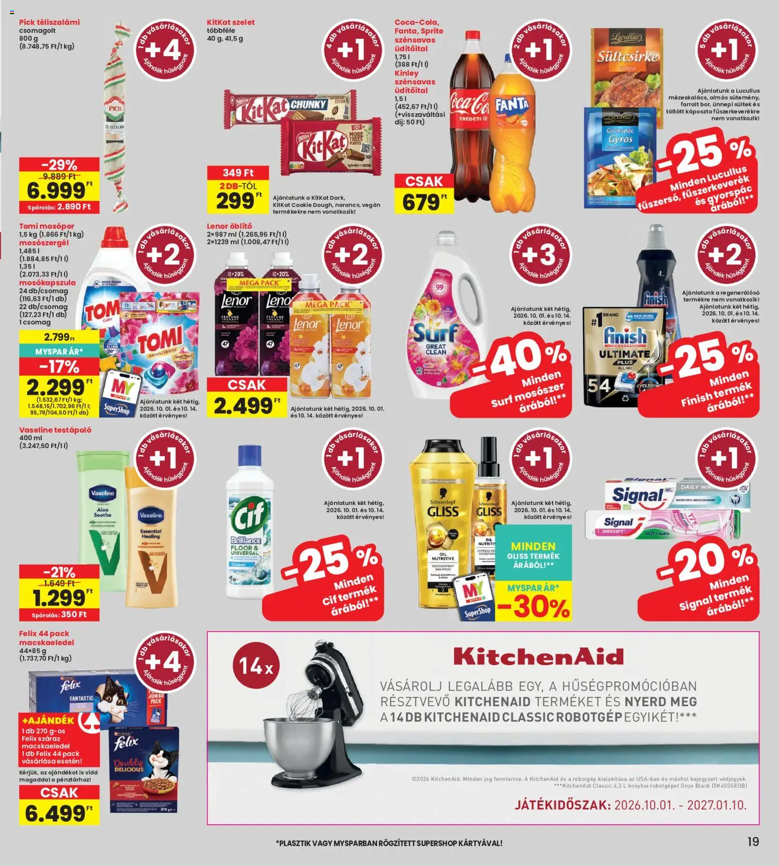 Interspar akciós ujság - amely érvényes a következő dátumtól: 2026.10.01. | Oldal: 19 | Termékek: Szelet, Pick téliszalámi, Lucullus, Finish