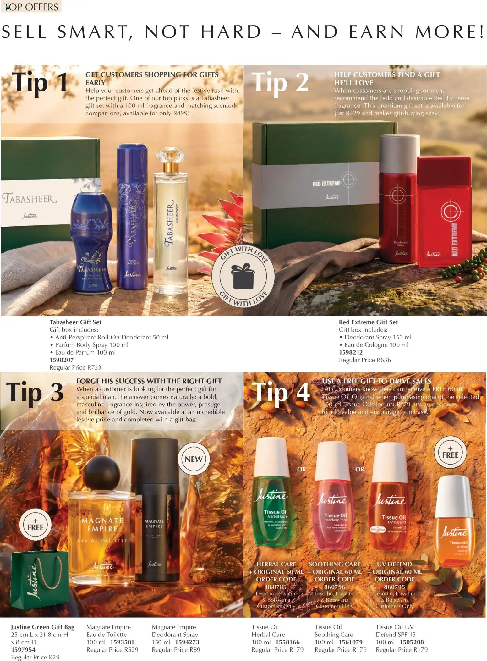 New Justine catalogue – valid from 01/10/2026 | Page: 6 | Products: Gift bag, Box, Fragrance, Deodorant