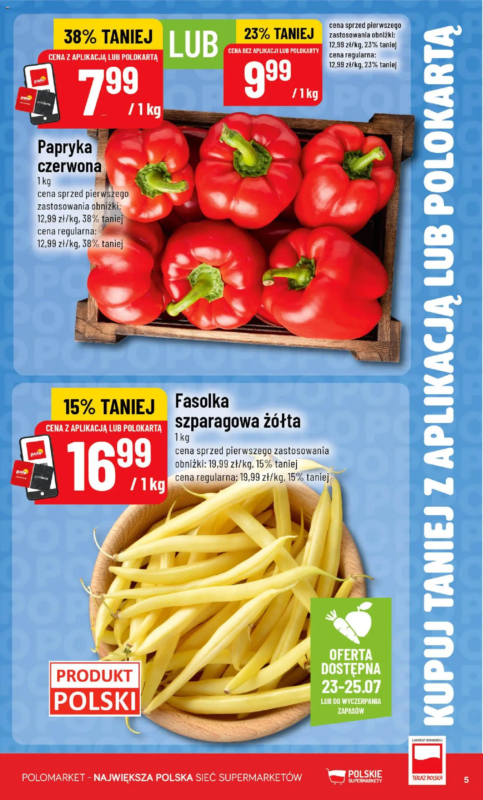 POLOmarket gazetka - Kupuj taniej od 22.07.2026 | Strona: 5 | Produkty: Papryka, Papryka czerwona