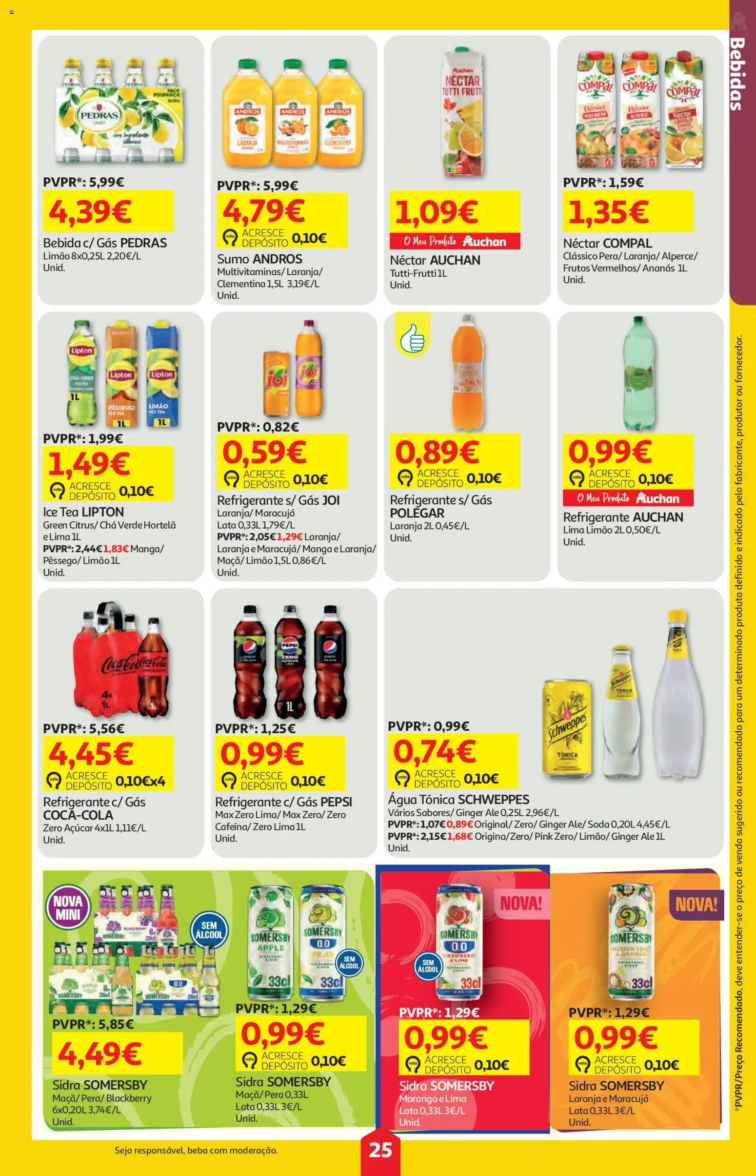 Auchan folheto │ válido de 16/07/2026 | Página: 25 | Produtos: Agua, Refrigerante, Hortelã, Açúcar
