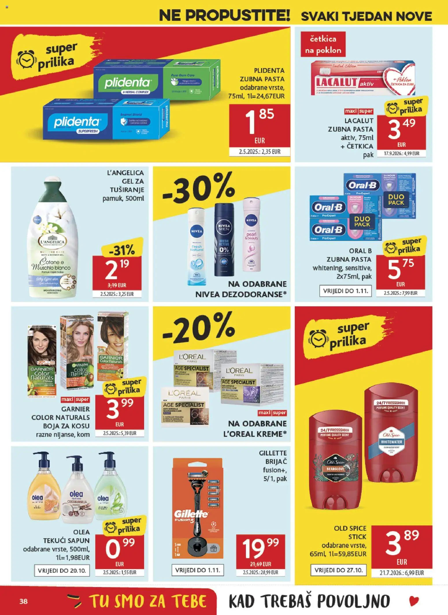 Konzum katalog | vrijedi od 07.10.2026 | Stranica: 38 | Proizvodi: Boja za kosu, Brijač, Sapun, Nivea