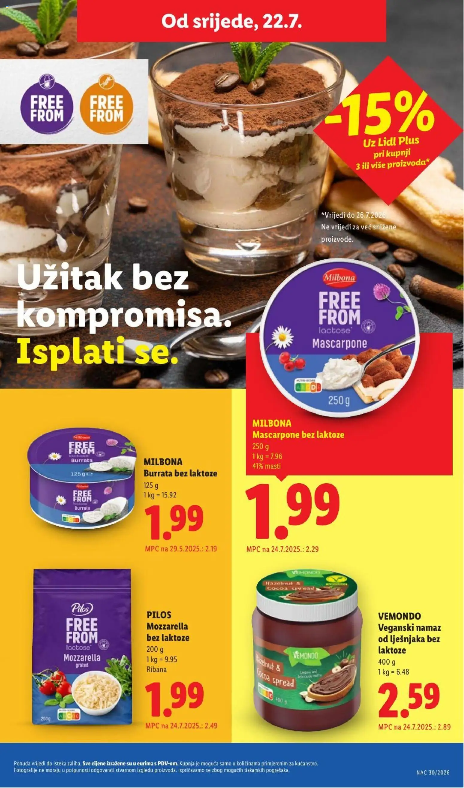 Lidl katalog | vrijedi od 20.07.2026 | Stranica: 67 | Proizvodi: Pilos, Mascarpone, Burrata, Namaz