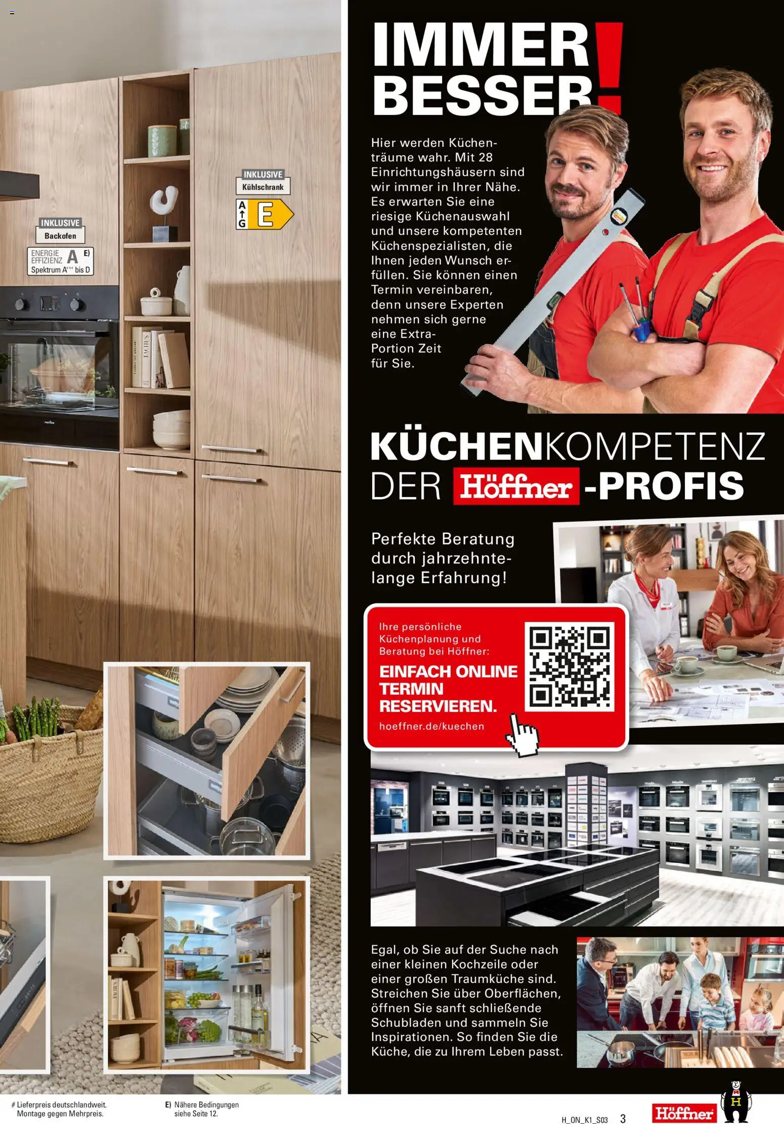 Höffner Prospekt – gültig ab 06.05.2026 | Seite: 3 | Produkte: Kühlschrank, Backofen, Kuchen