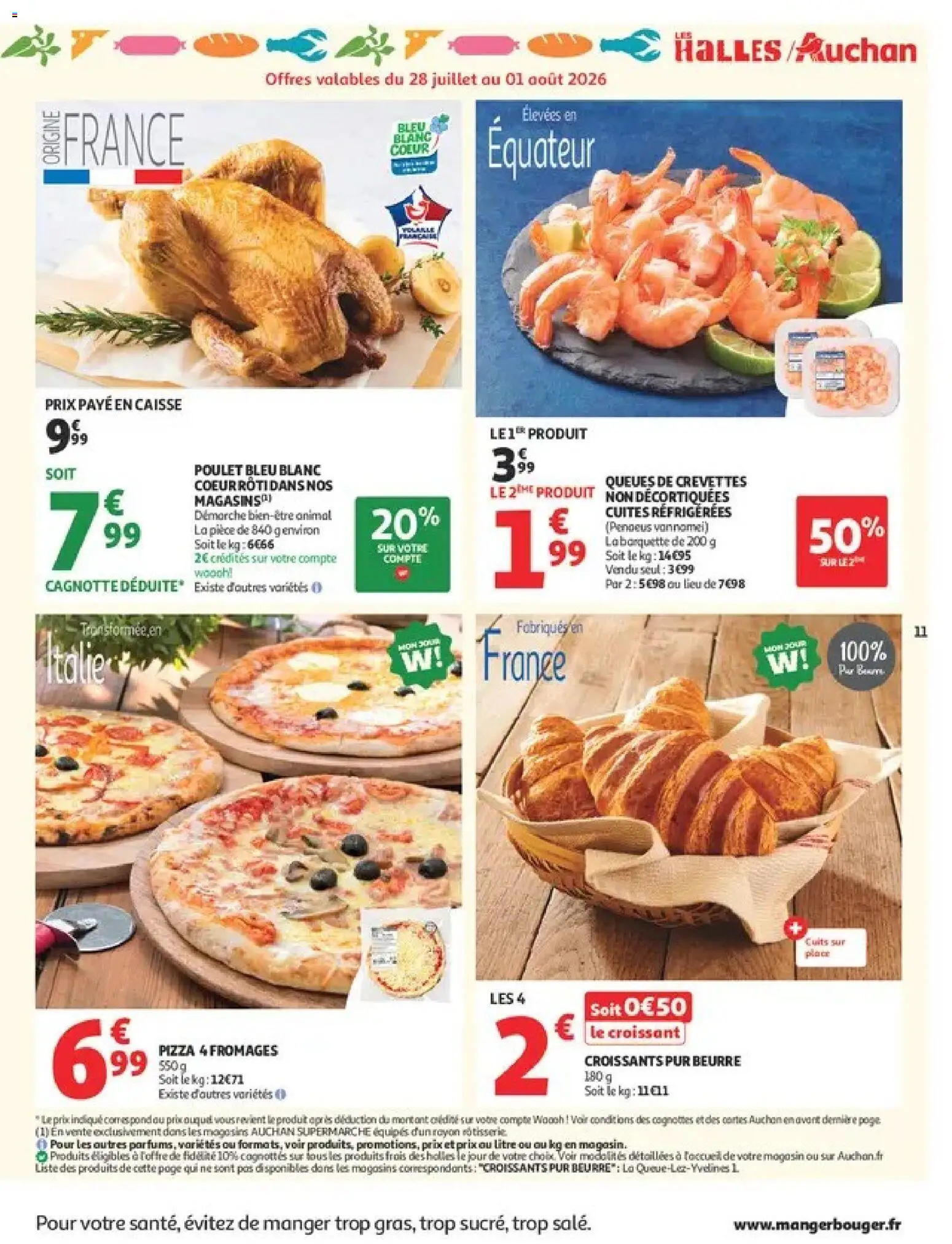 {H1} | Page: 11 | Produits: Pizza 4 fromages, Crevettes, Beurre, Pizza