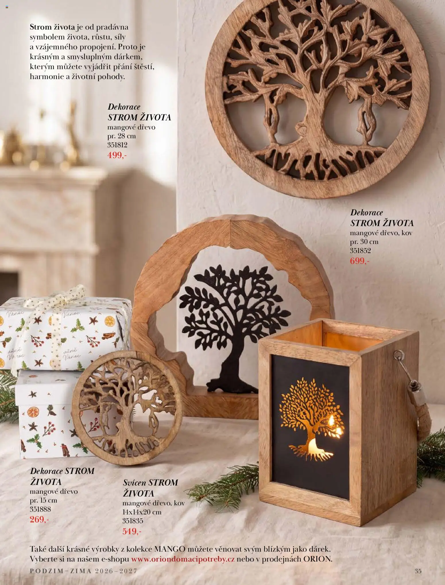 Orion katalog - Podzim/zima 2026/2027 od 22.09.2026 | Strana: 35 | Produkty: Mango, Svícen, Dekorace