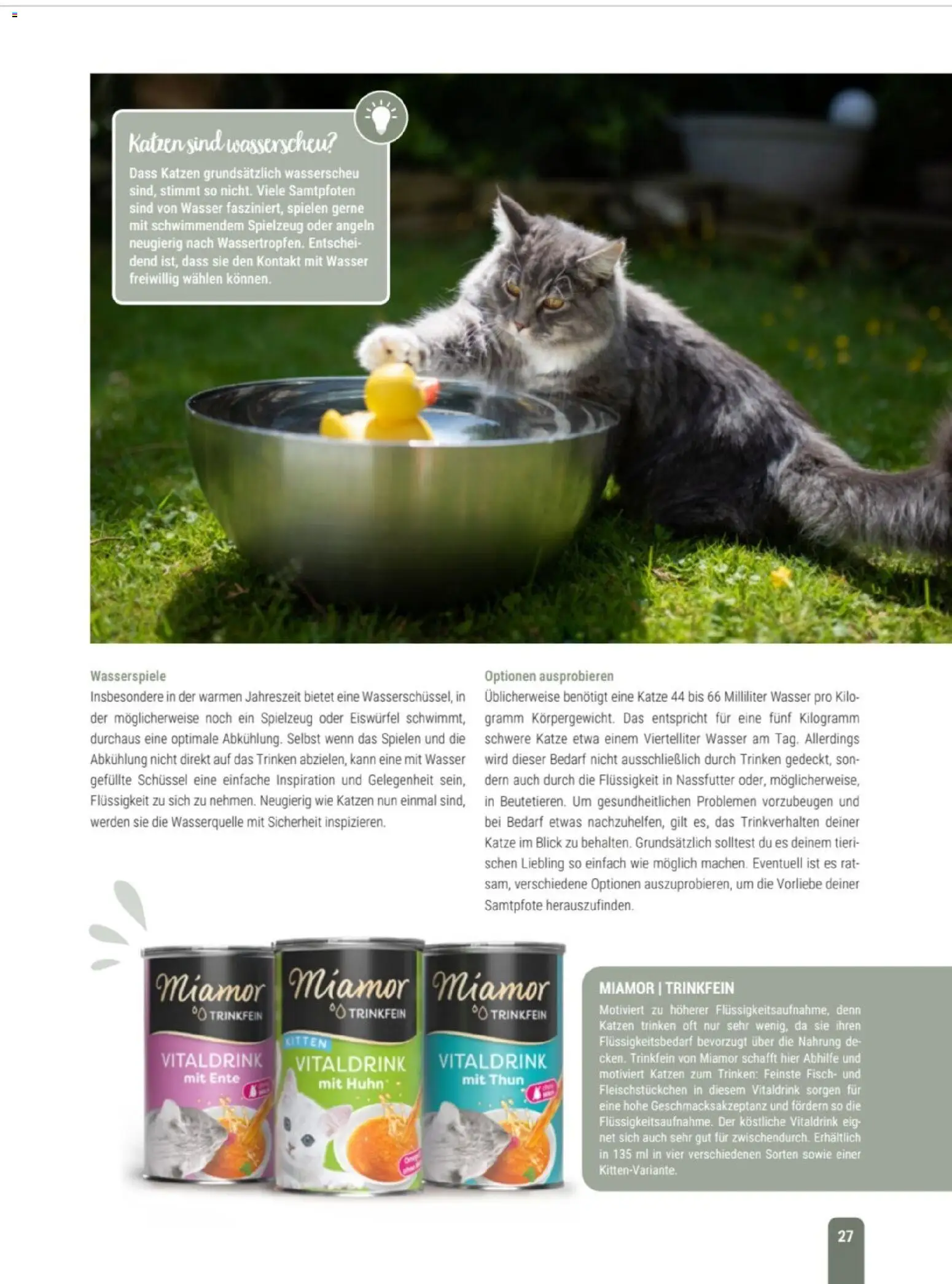 zookauf Themenkatalog Katze – gültig ab 01.10.2026 | Seite: 27 | Produkte: Fisch, Wasser, Ente
