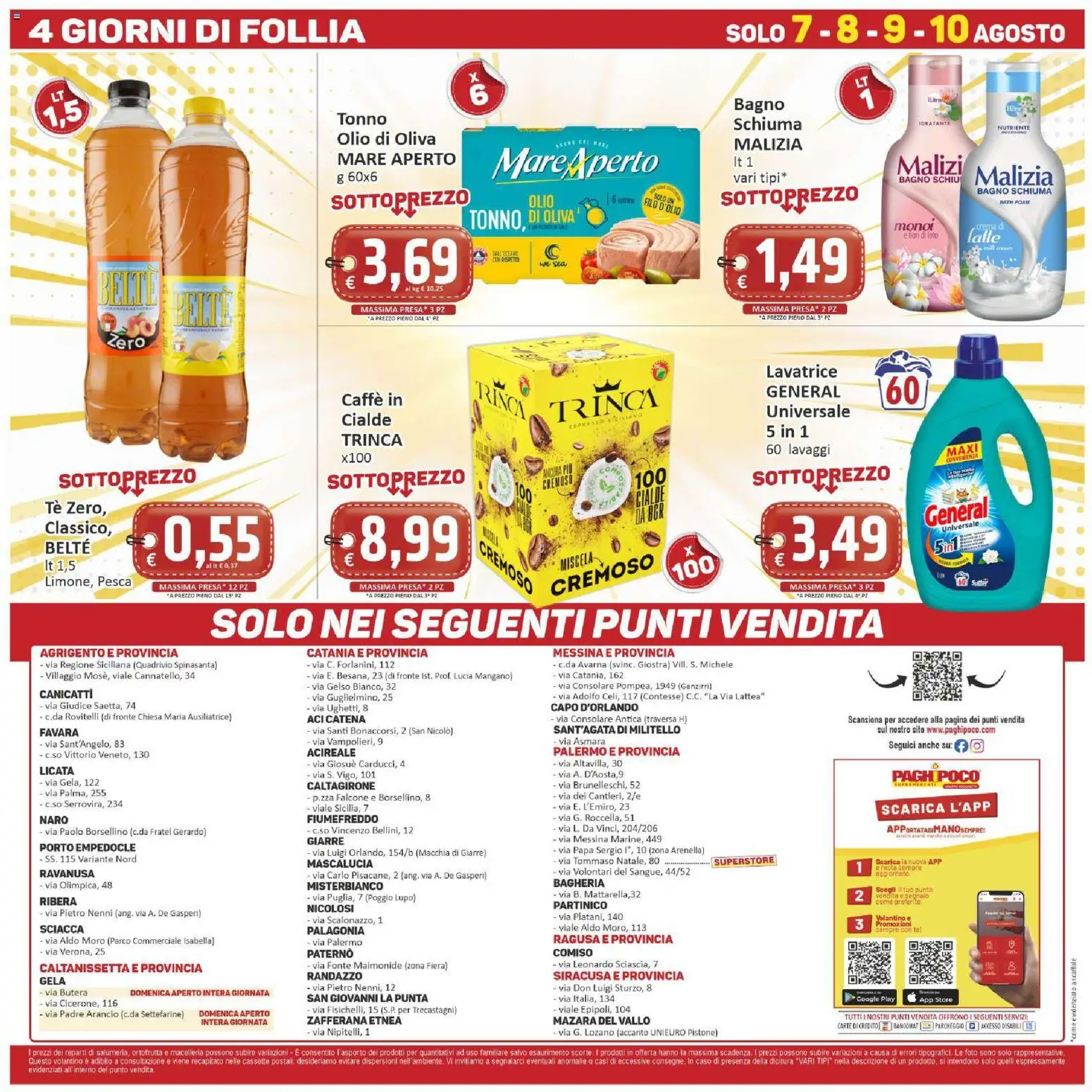 Volantino Paghi Poco del 31/07/2026 | Pagina: 20 | Prodotti: Tè, Pesca, Lavatrice, Bagno