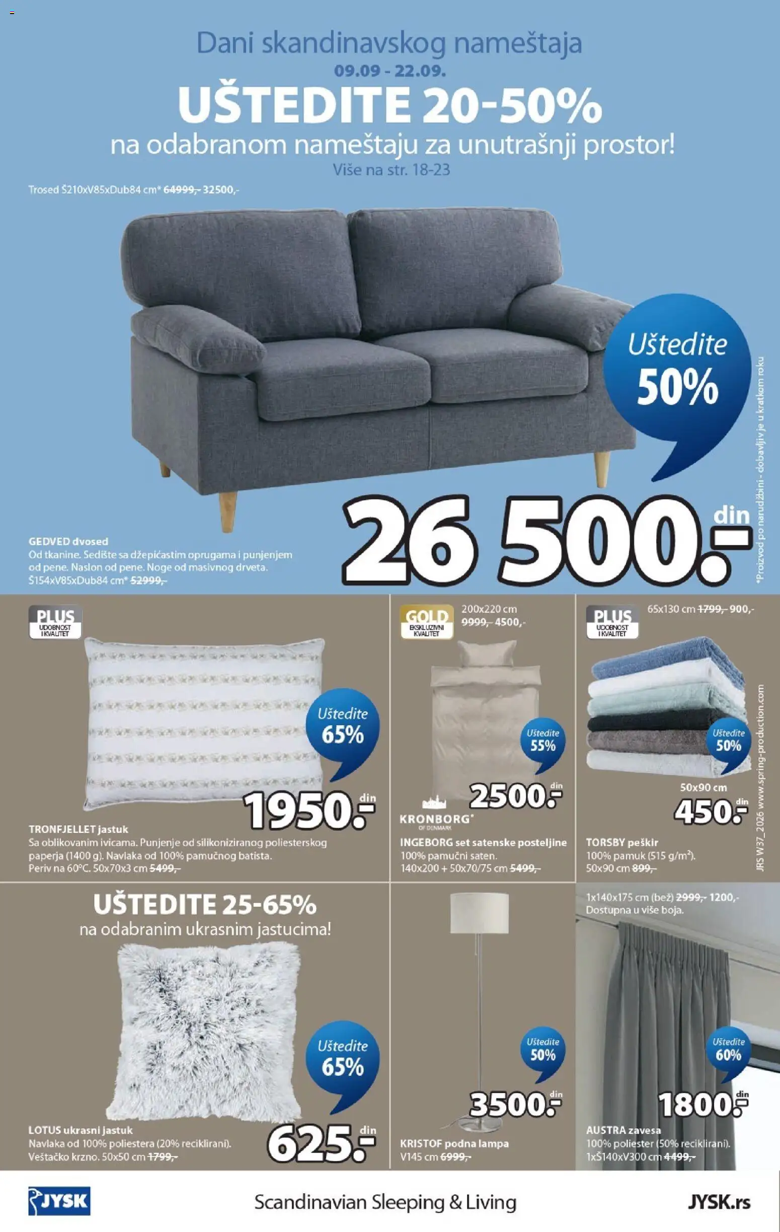 Jysk katalog - važi od 09.10.2026 | Strana: 24 | Proizvode: Sofa, Lotus, Peškir, Dvosed