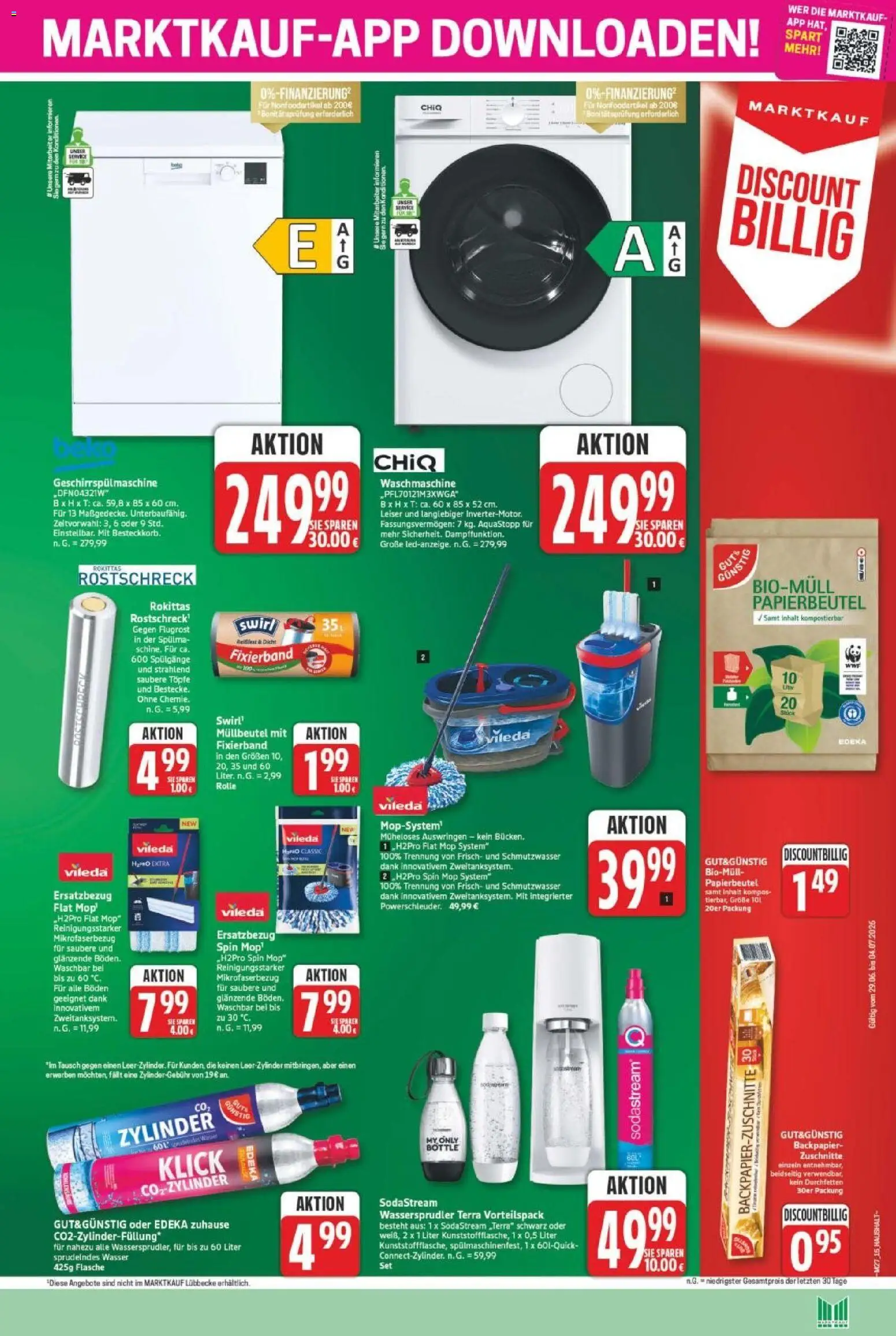 Marktkauf Prospekt – gültig ab 29.06.2026 | Seite: 15 | Produkte: Waschmaschine, Geschirrspülmaschine, Wasser, Sodastream