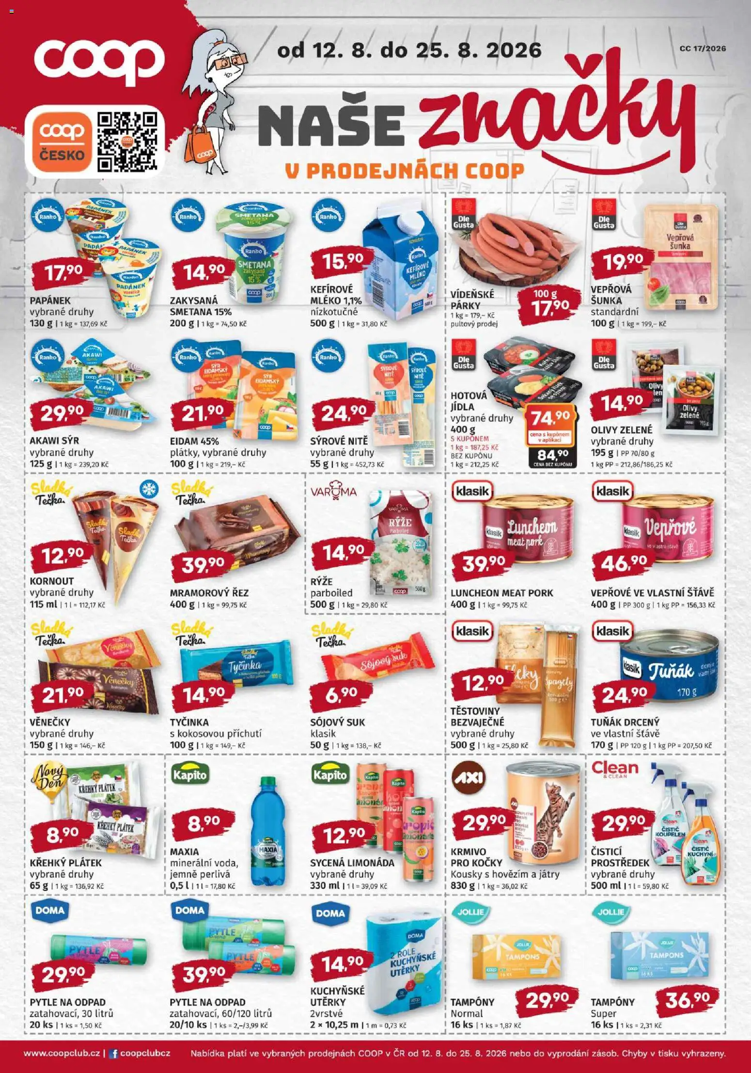 Konzum leták od 12.08.2026 | Strana: 5 | Produkty: Limonáda, Mléko, Těstoviny, Vanilka