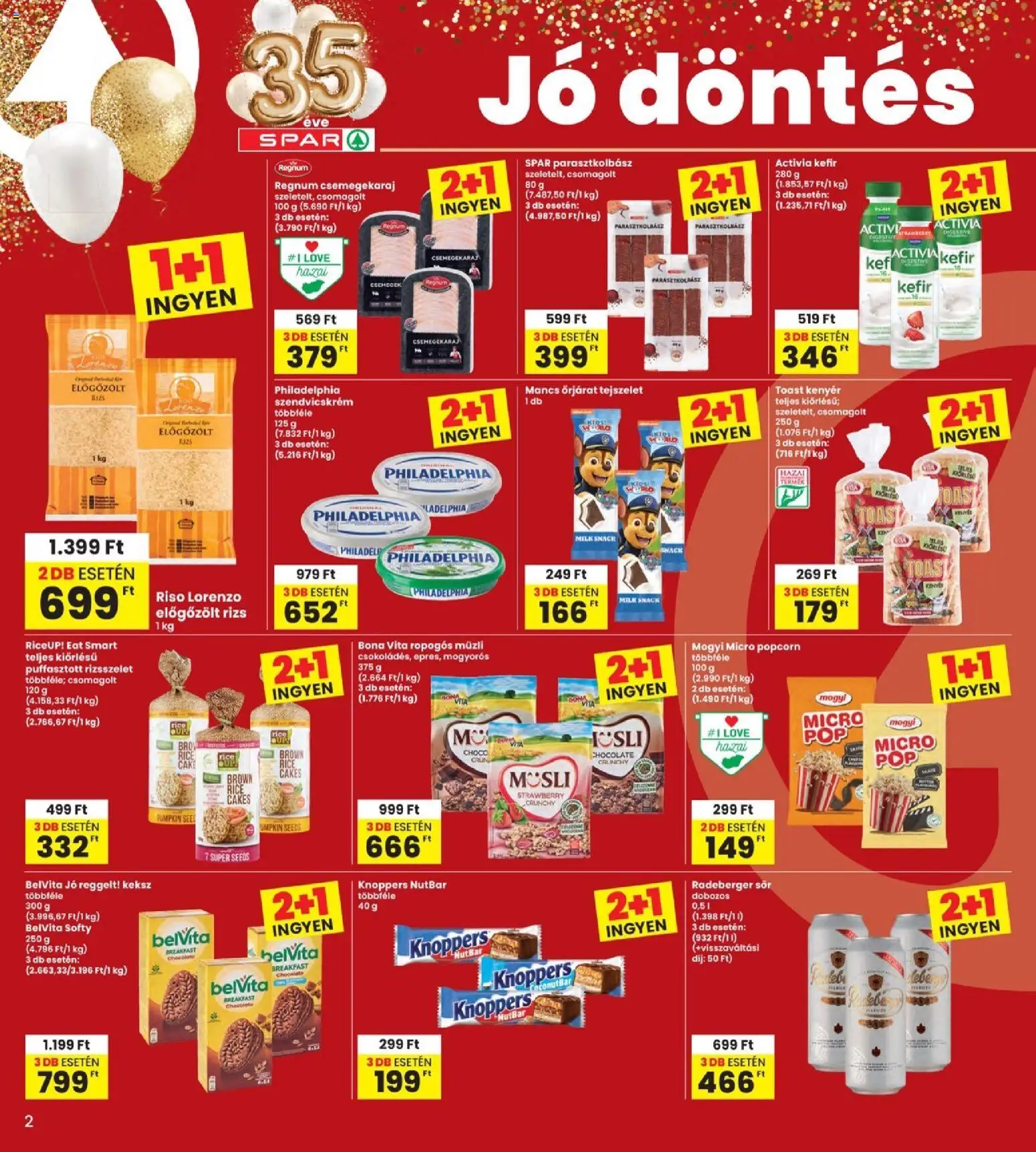 Interspar akciós ujság - amely érvényes a következő dátumtól: 2026.09.17. | Oldal: 2 | Termékek: Kefir, Mancs őrjárat, Popcorn, Keksz