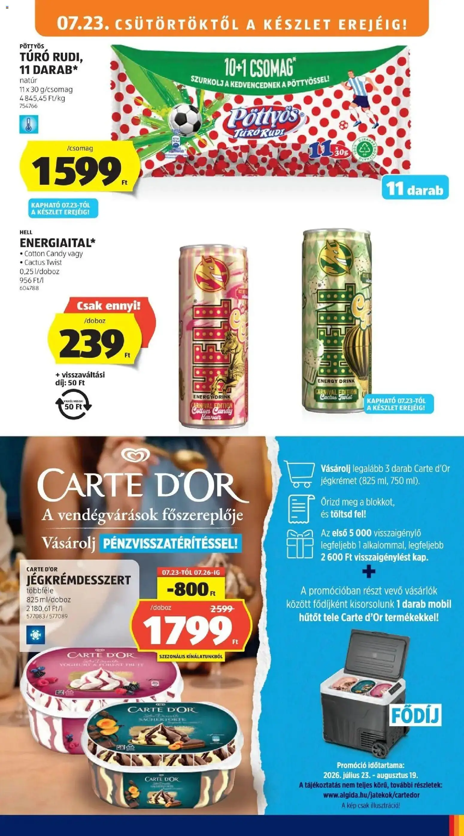 Aldi akciós ujság - amely érvényes a következő dátumtól: 2026.07.18. | Oldal: 15 | Termékek: Túró rudi, Túró, Jégkrém