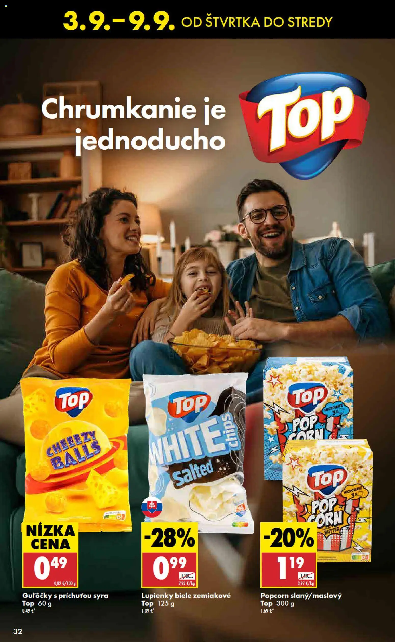 Nové Biedronka akcie – leták je platný od 03.09.2026 | Strana: 32 | Produkty: Popcorn
