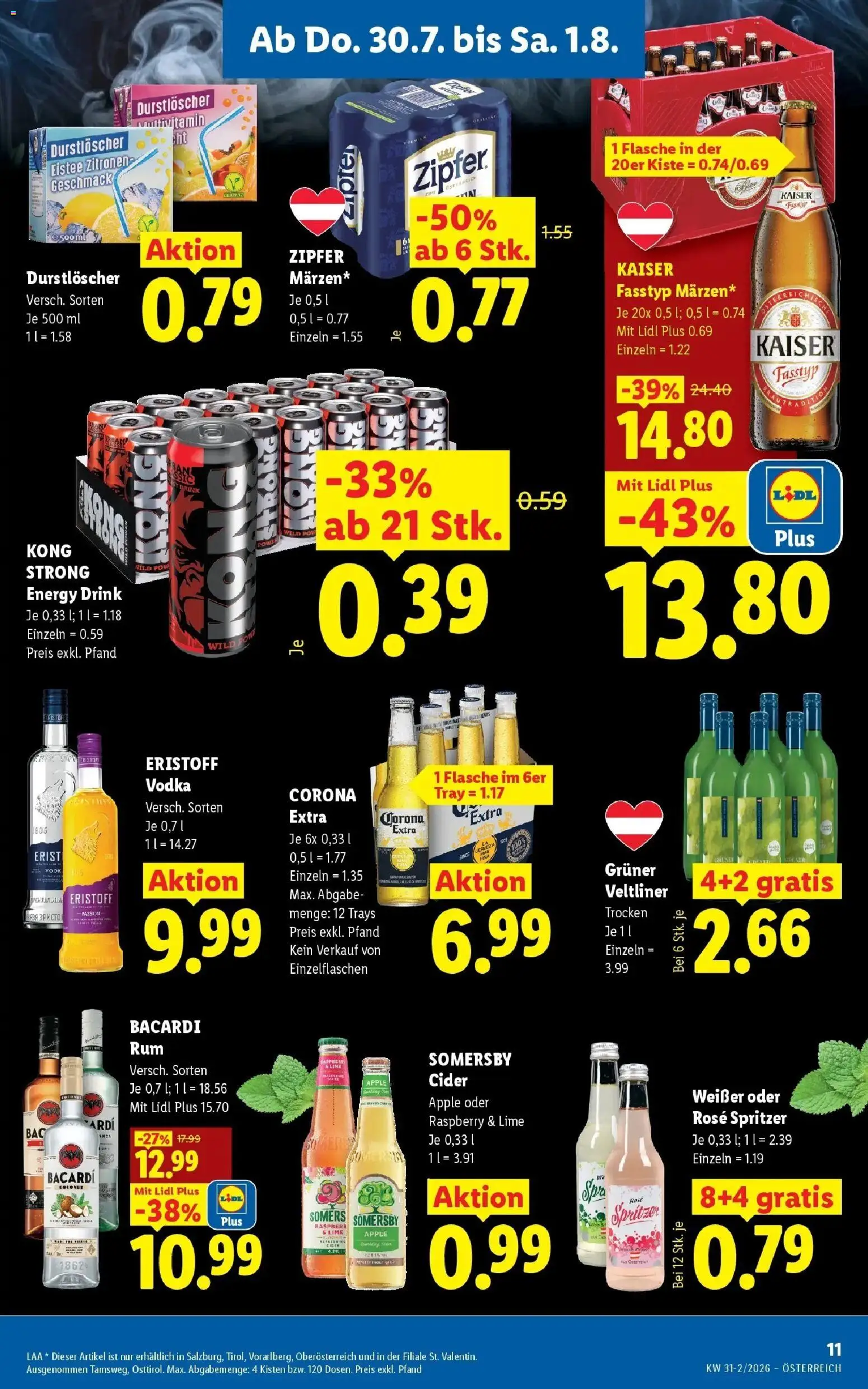 Lidl Flugblatt - Jenbach, Eferding, Dornbirn gültig ab 30.07.2026 | Seite: 13 | Produkte: Corona Extra, Apple, Multivitamin