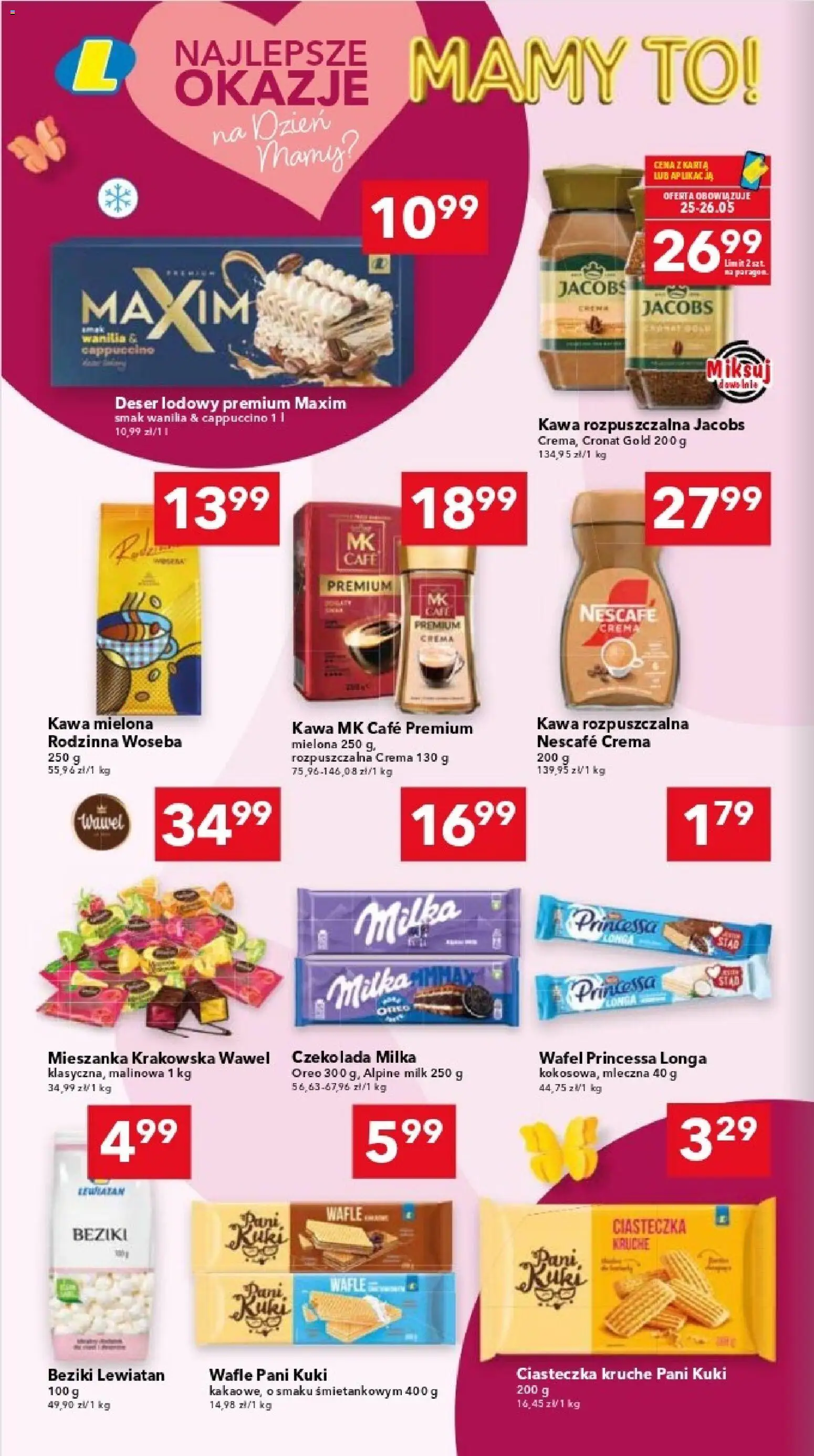 Lewiatan gazetka - Warszawa od 21.05.2026 | Strona: 12 | Produkty: Kawa rozpuszczalna, Czekolada milka, Cappuccino, Kawa