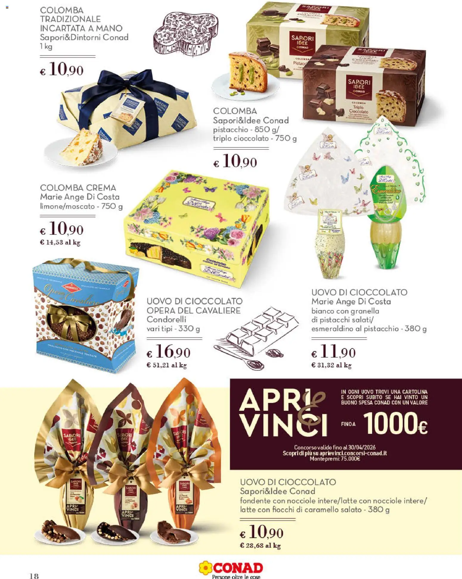 Volantino Spazio Conad del 11.03.2026 | Pagina: 18 | Prodotti: Crema, Latte, Nocciole, Pistacchi