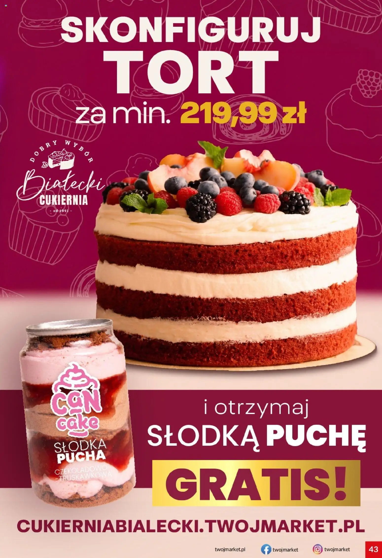 Twój Market gazetka od 26.08.2026 | Strona: 43 | Produkty: Tort
