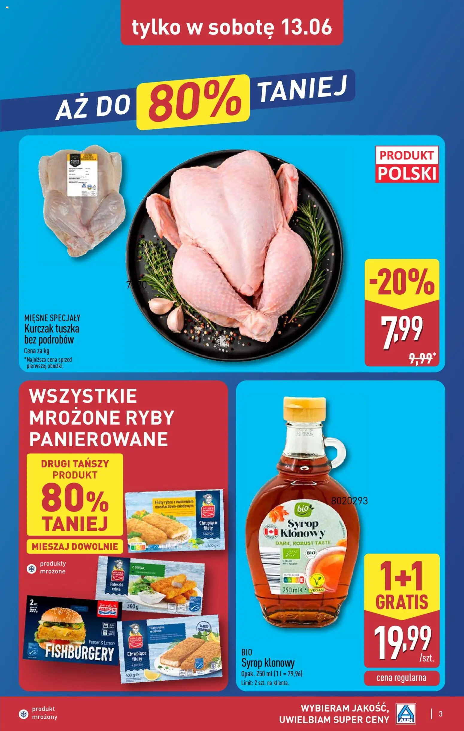 Aldi gazetka - Oferta weekendowa od 11.06.2026 | Strona: 3 | Produkty: Syrop, Kurczak, Paluszki, Ryby