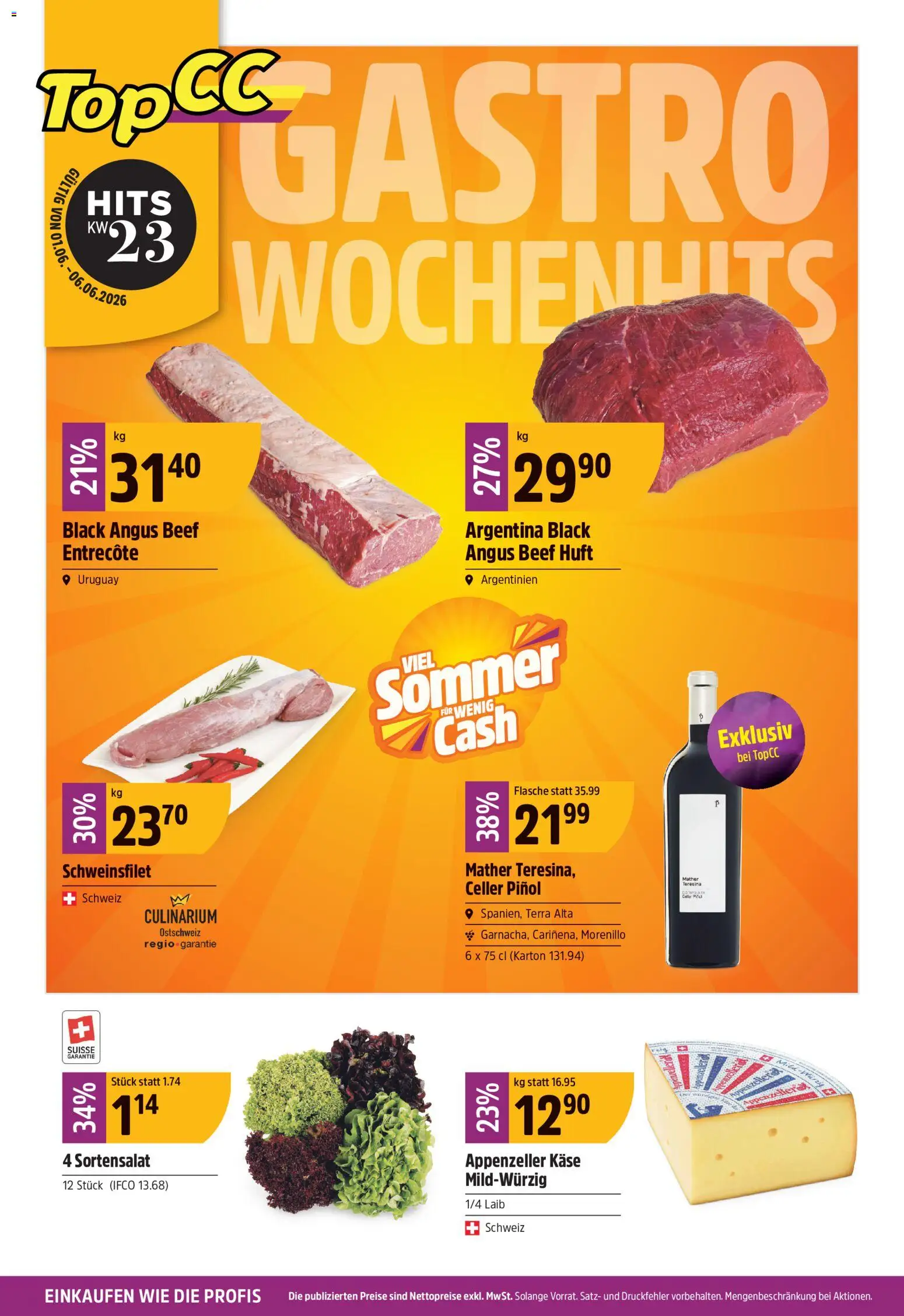 TopCC aktionen – gültig ab 01.06.2026 | Seite: 1 | Produkte: Käse