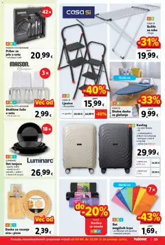 Plodine Katalog - Pregled kataloga iz trgovine Plodine, vrijedi od 09.09.2026 | Stranica: 39 | Proizvodi: Set tanjura, Ljestve, Staklo, Daska za rezanje