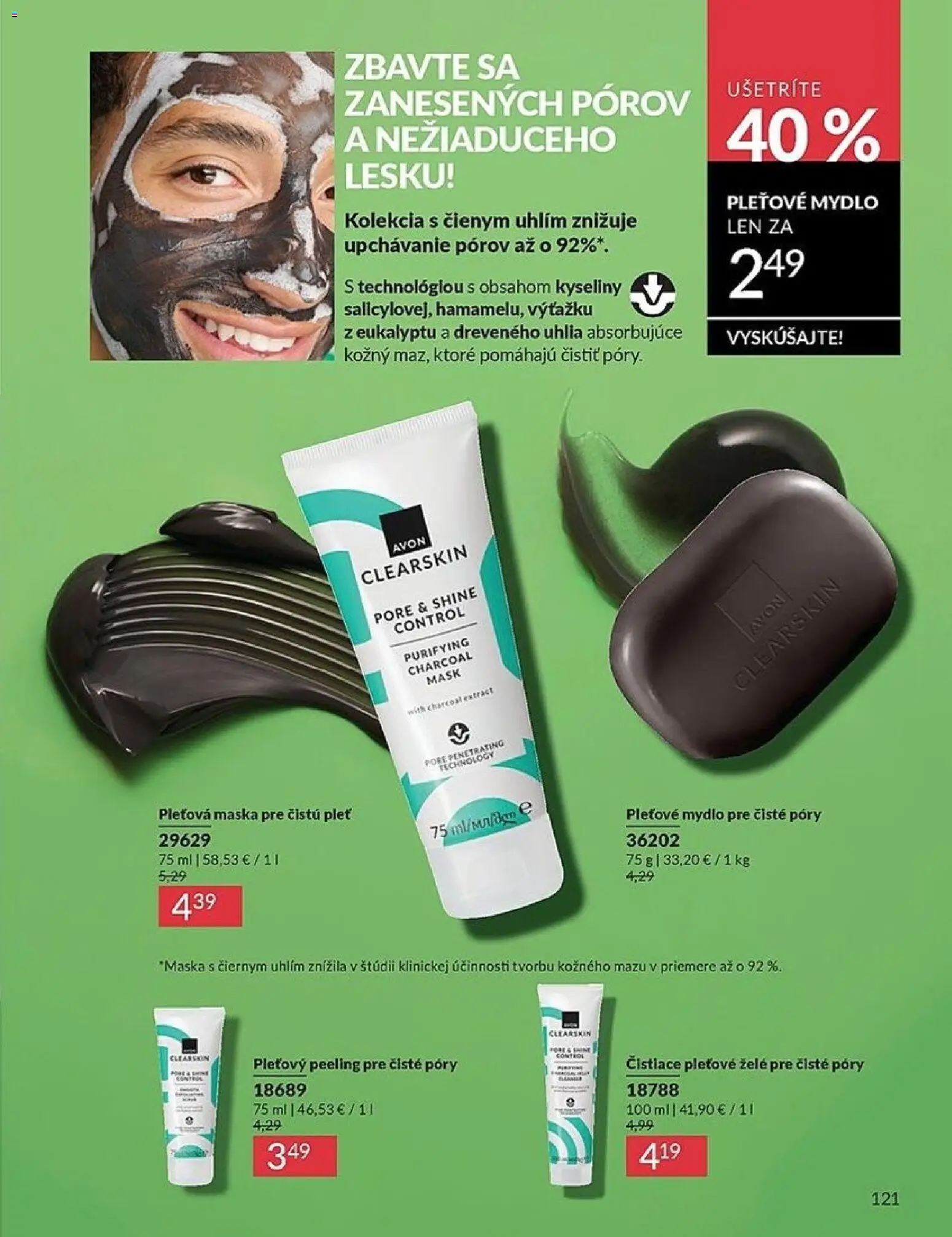 Nové Avon akcie – leták je platný od 01.06.2026 | Strana: 121 | Produkty: Maska, Peeling, Mydlo