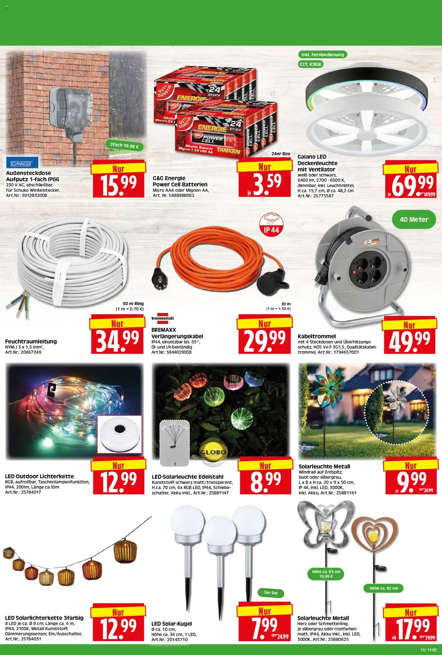 HERKULES Bau & Garten – gültig ab 04.05.2026 | Seite: 14 | Produkte: Batterien, Öl, Batterie, Solarleuchte