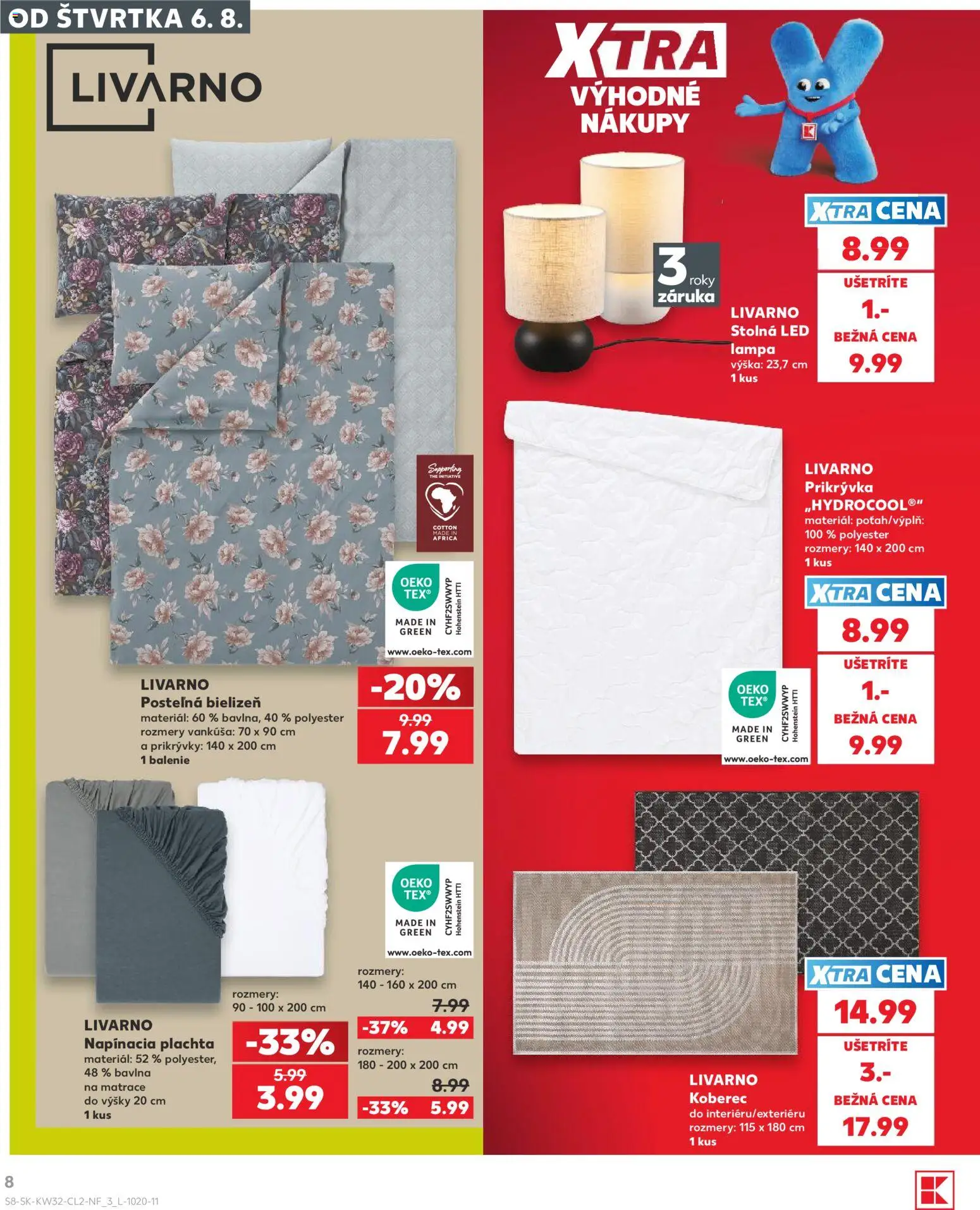 Kaufland SK akciós ujság - amely érvényes a következő dátumtól: 2026.08.06. | Oldal: 8 | Termékek: Lámpa