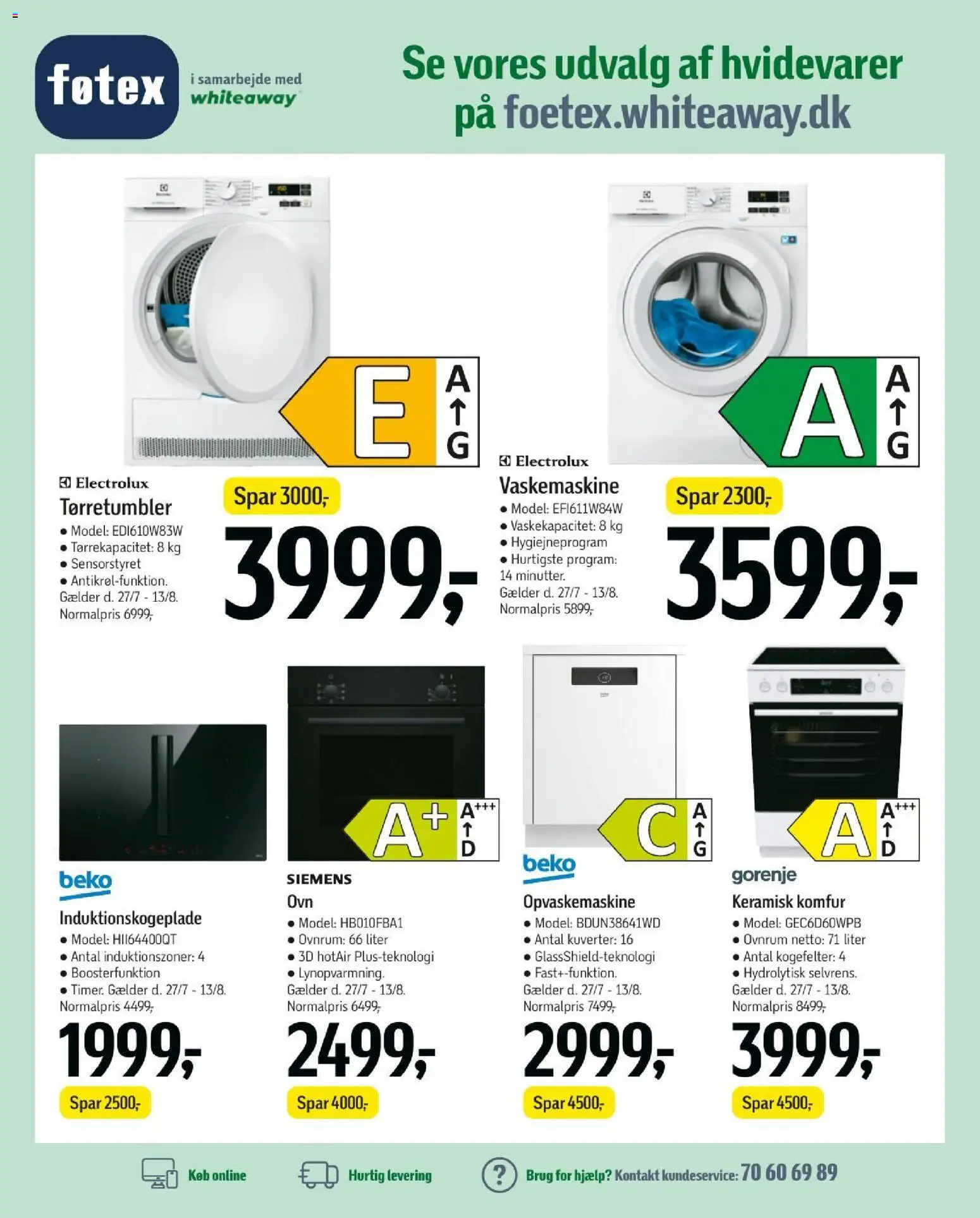 Føtex tilbudsavis – gyldig fra 31/07/2026 | Side: 64 | Produkter: Komfur, Vaskemaskine, Tørretumbler, Opvaskemaskine