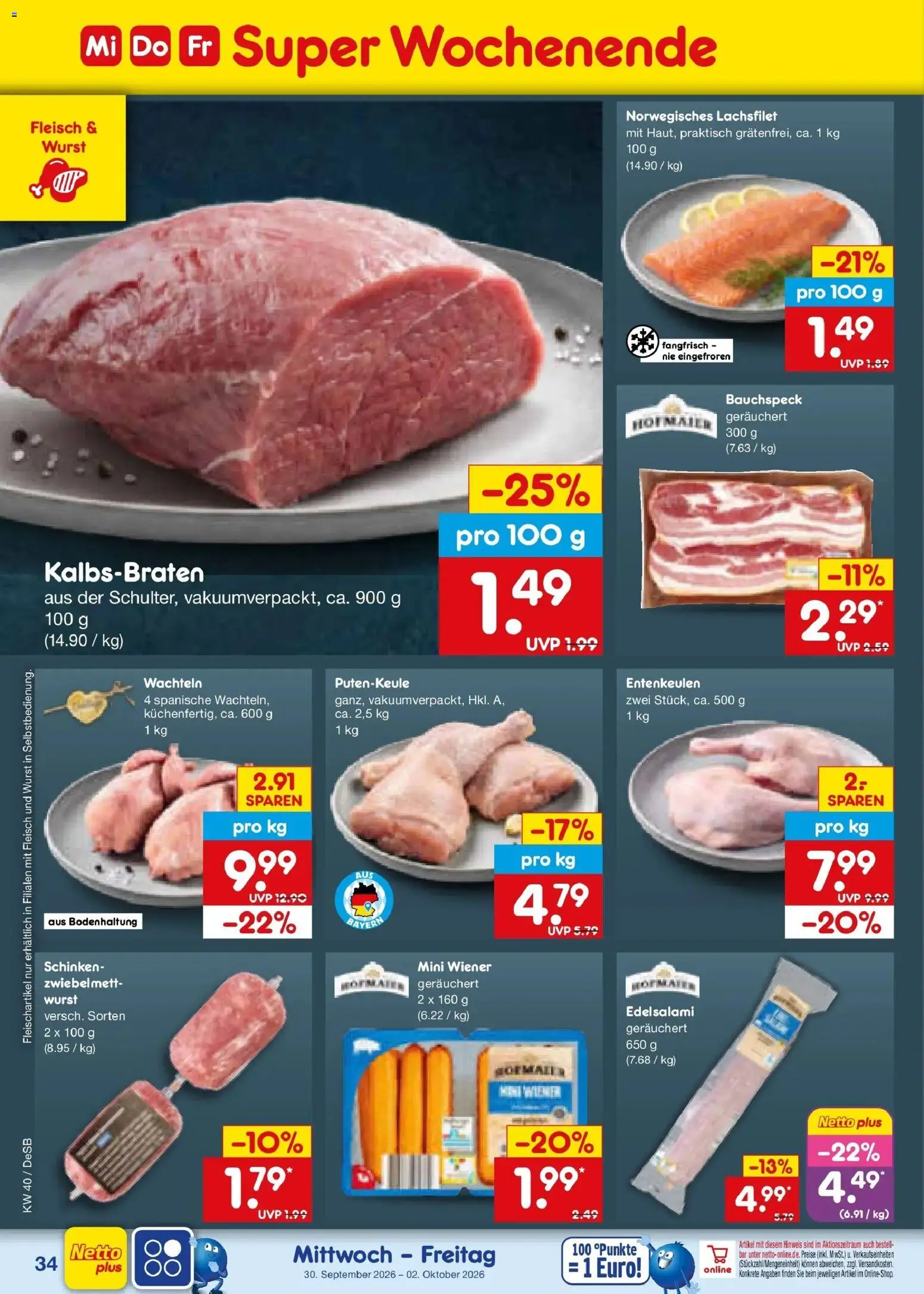 Netto Marken-Discount Prospekt Waiblingen-Bittenfeld – gültig ab 28.09.2026 | Seite: 52 | Produkte: Wurst, Schinken, Fleisch